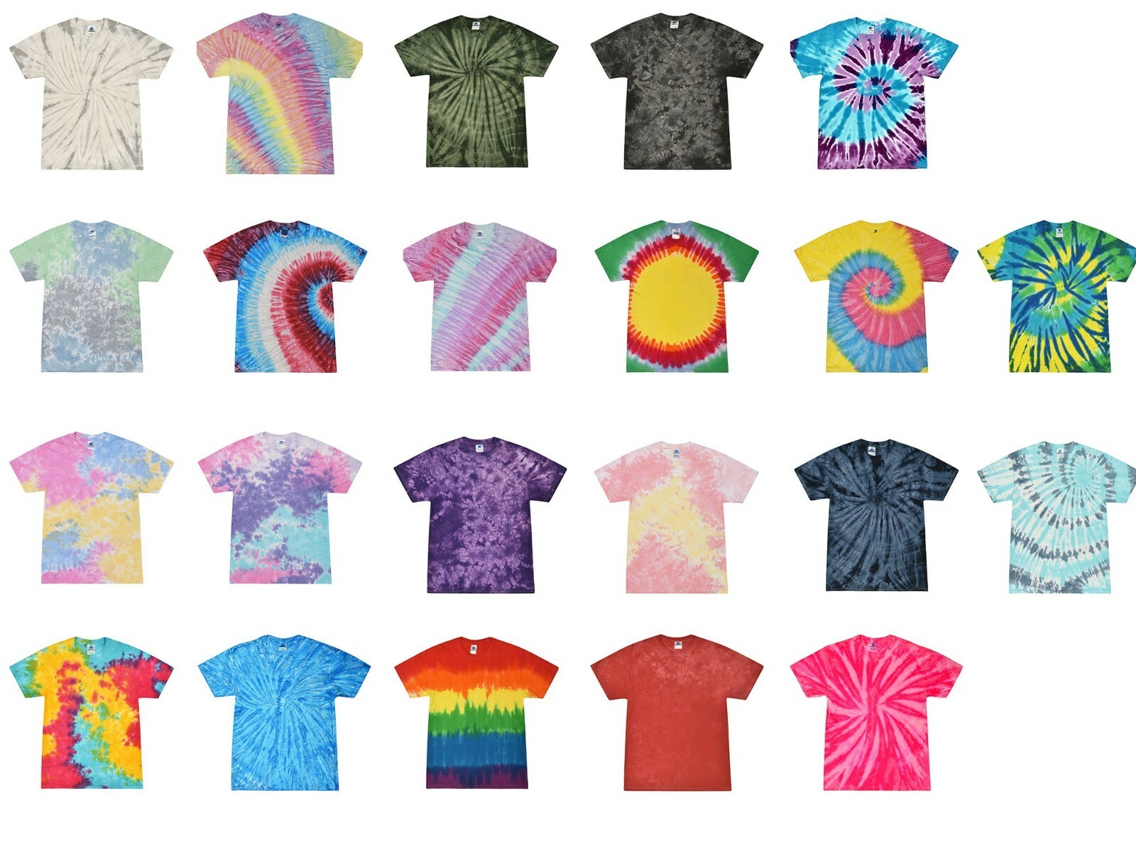 Vibrant Multicolor Tie Dye T-Shirts Adult & Kids 100% Cotton Colortone