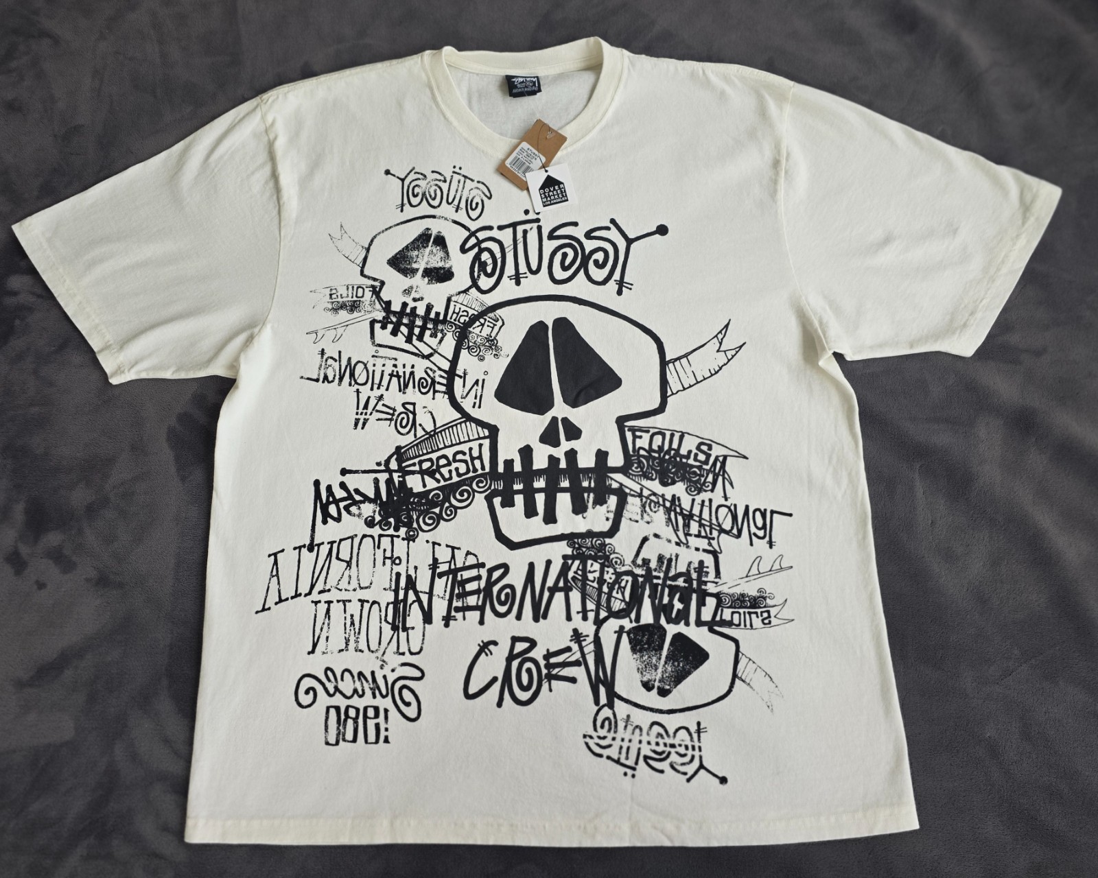 Stussy Skulls Pigment Dyed T-Shirt XL NWT