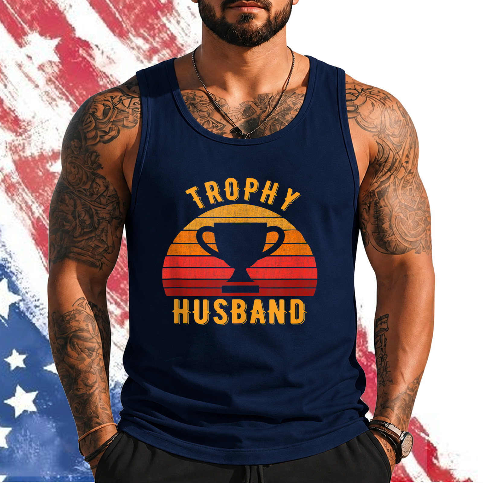 Trophy Husband Funny design for Cool Father or Dad Tank Top