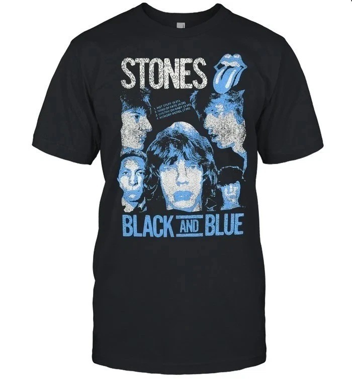 HOT! The Rolling Stones Black and Blue Shirt 2025 T-Shirt All Size S-5XL