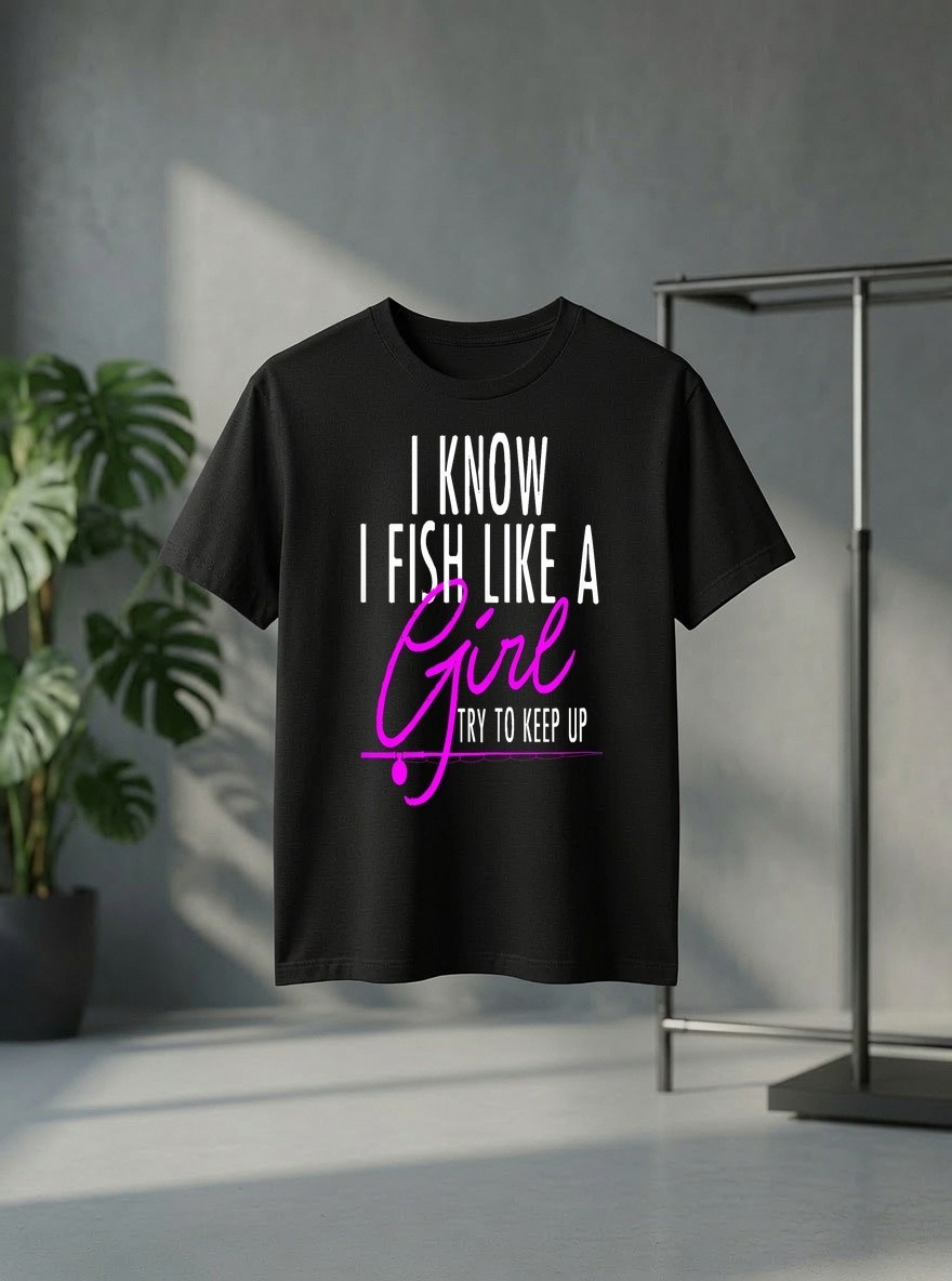I Know I Fish Like a Girl Try to Keep Up Shirt