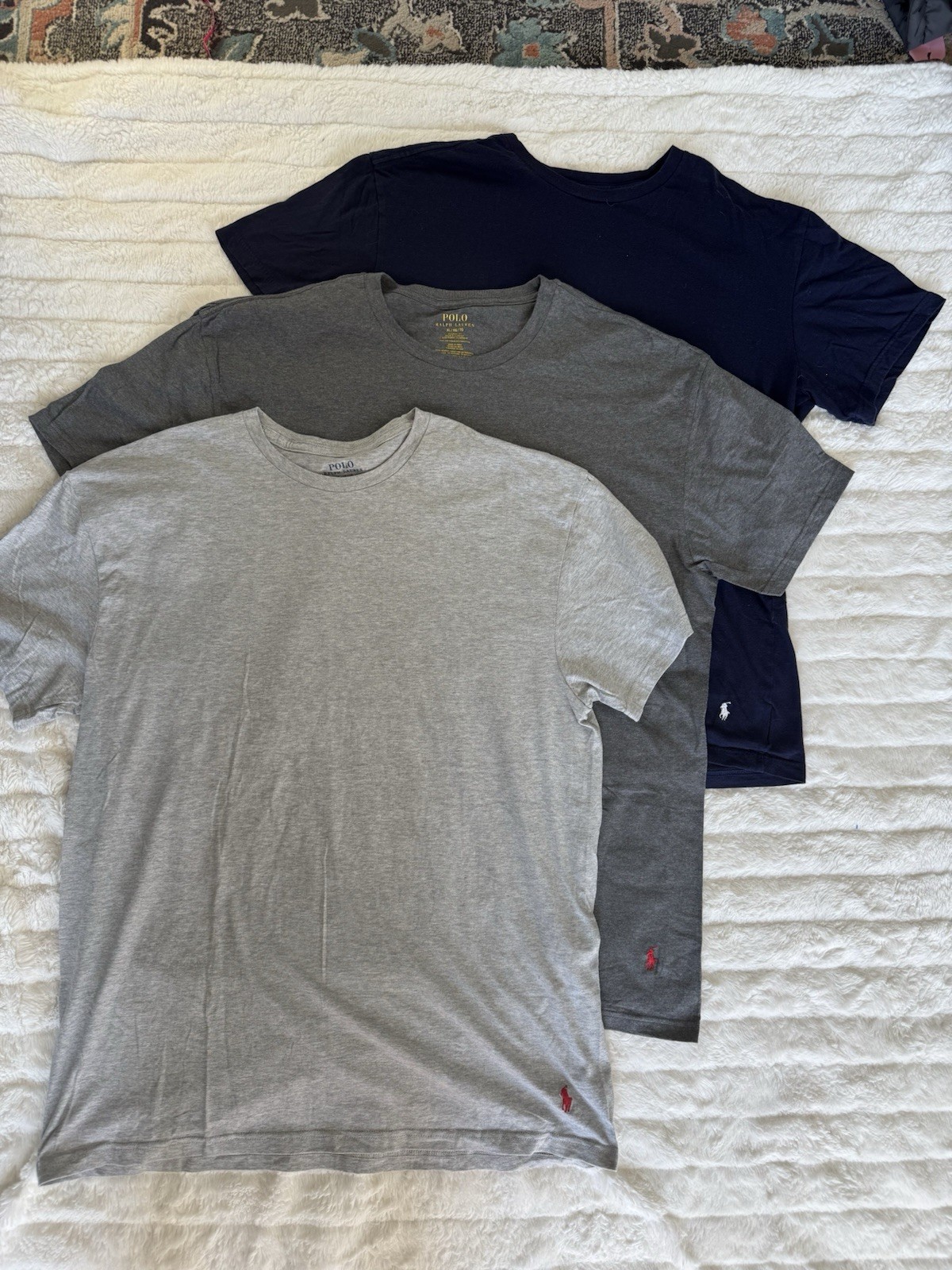 Polo Ralph Lauren XL T-Shirts Gray Navy Charcoal Classic Slim Fit Cotton