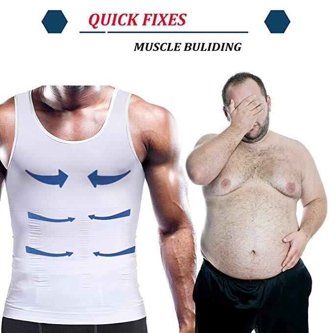 Men Compression Shirt Sleeveless Body Shaper Base Layer Slimming Tank Top Vest