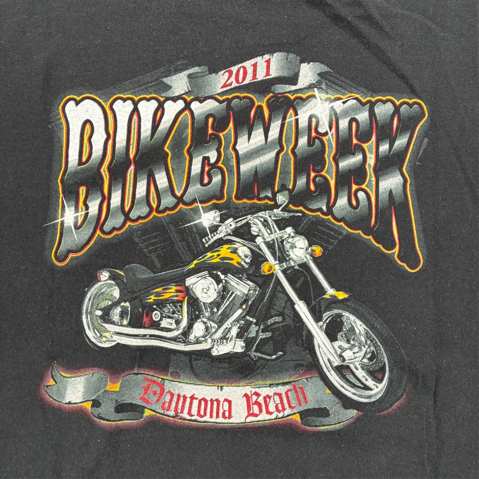 Bike Week 2011 Daytona Beach Florida Graphic T Shirt Mens Size Large Black