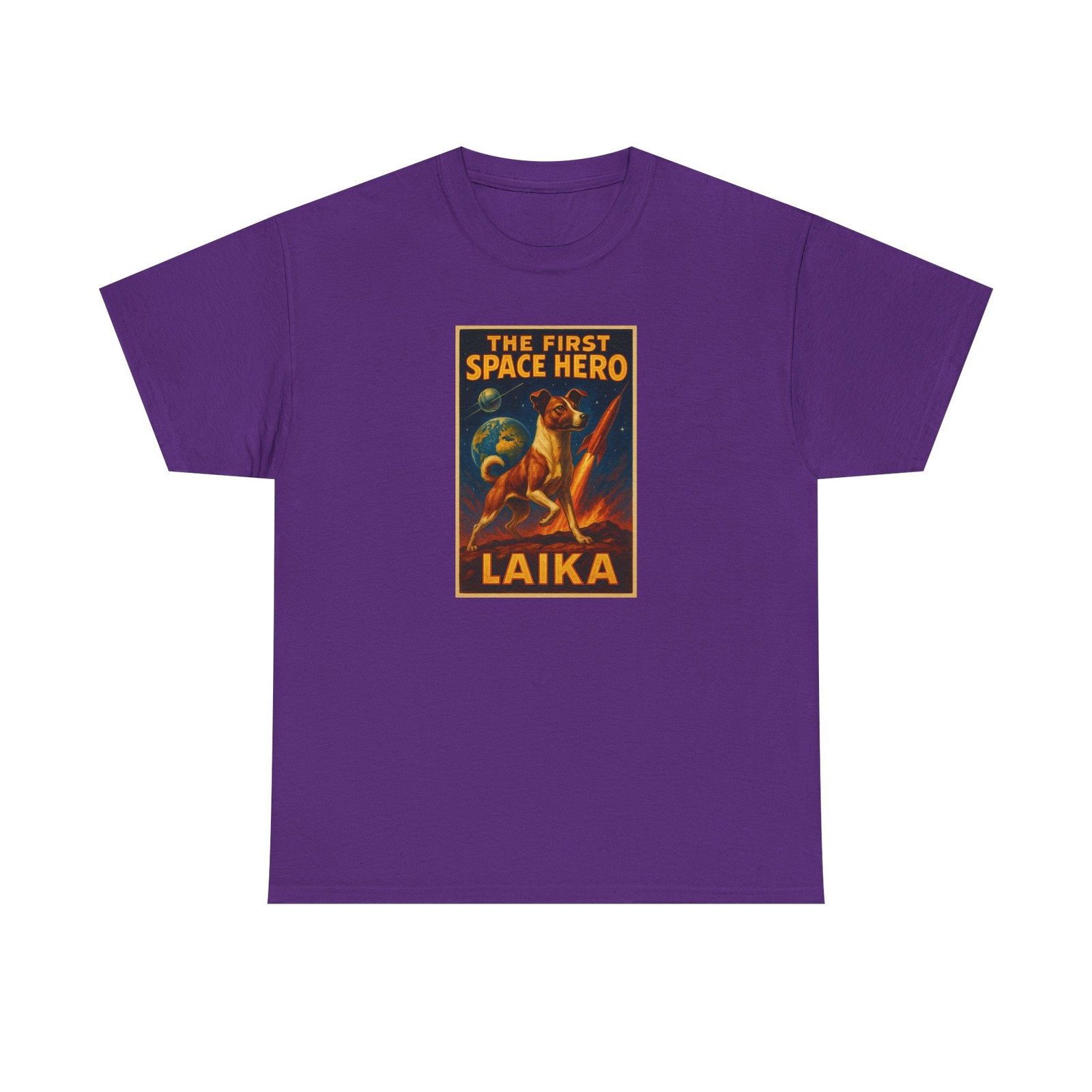 Laika The First Space Hero Shirt Soviet Space Dog Cosmonaut Cotton Unisex
