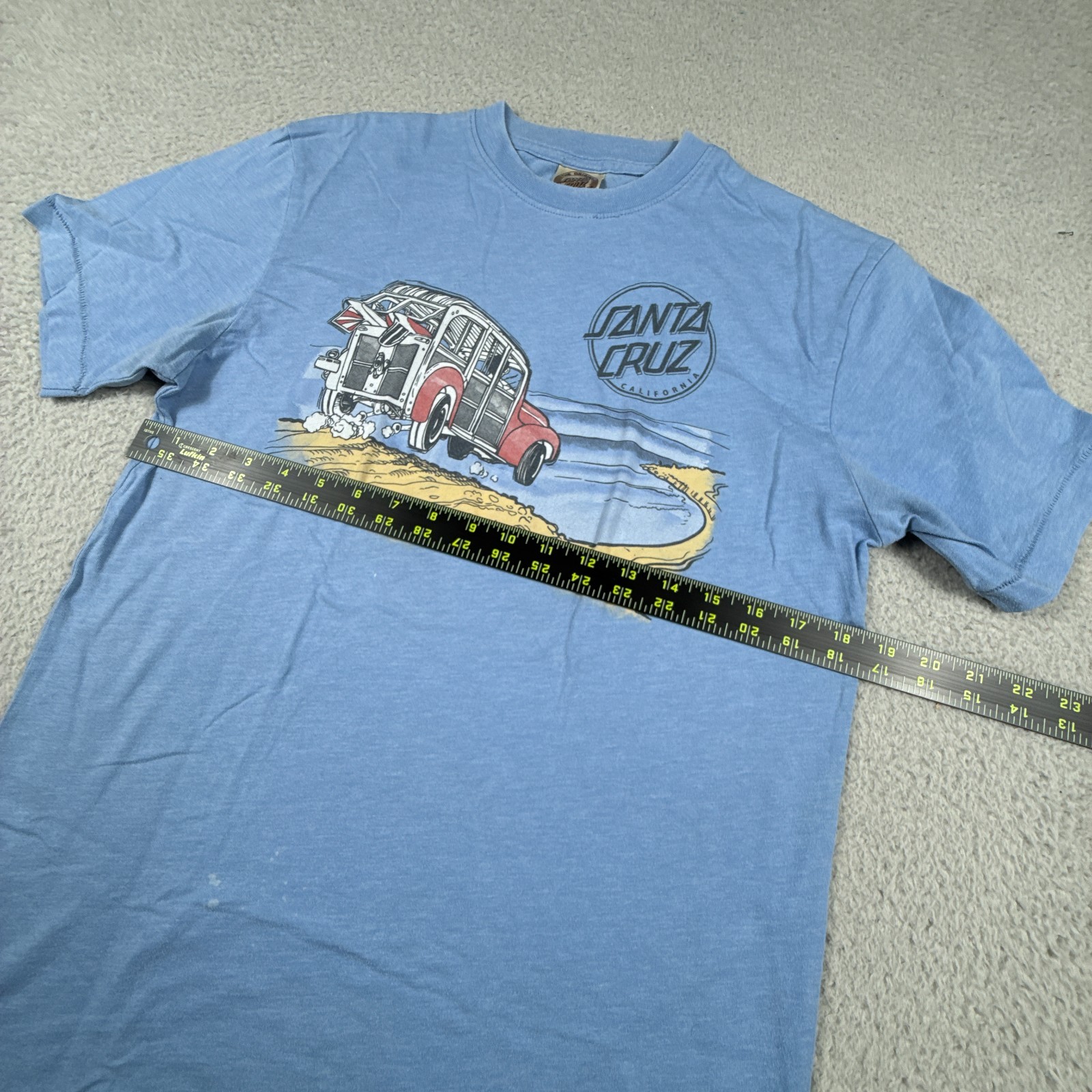 Vintage Santa Cruz Skateboards T Shirt Men Medium Blue Single Stitch Made in USA