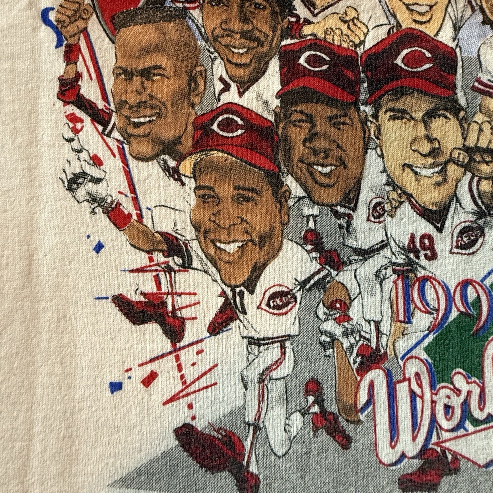 CINCINNATI REDS 1990 World Series Champs Licensed T-Shirt. LARGE Dead Stock VTG