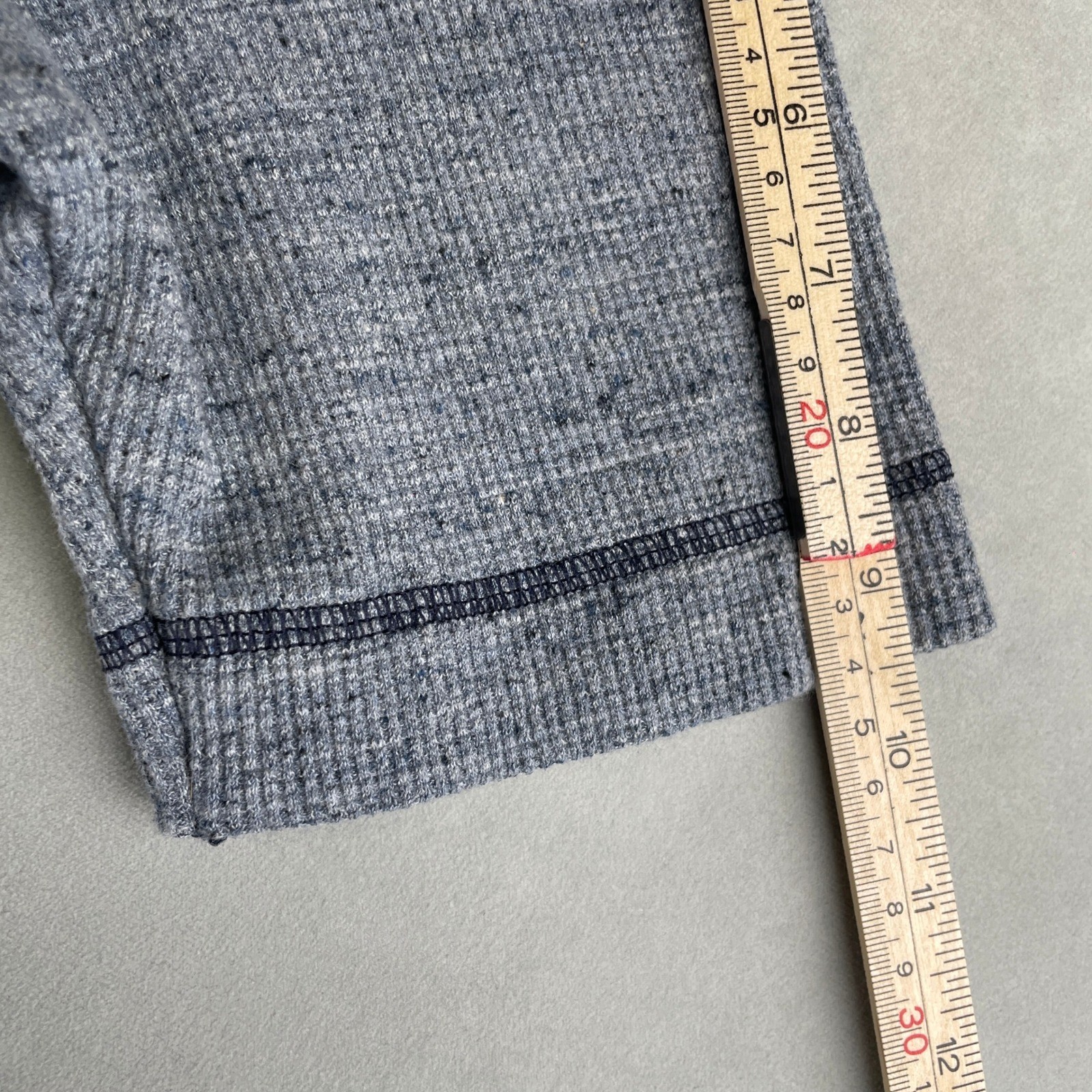 American Apparel Mens Short Sleeve Thermal TShirt L Heather Grey USA Made READ