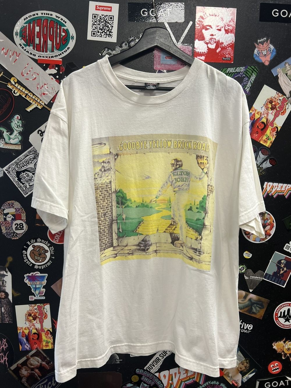 Vtg 1987 Elton John Goodbye Yellow Brick Road White Unisex Shirt S-5XL WA1228