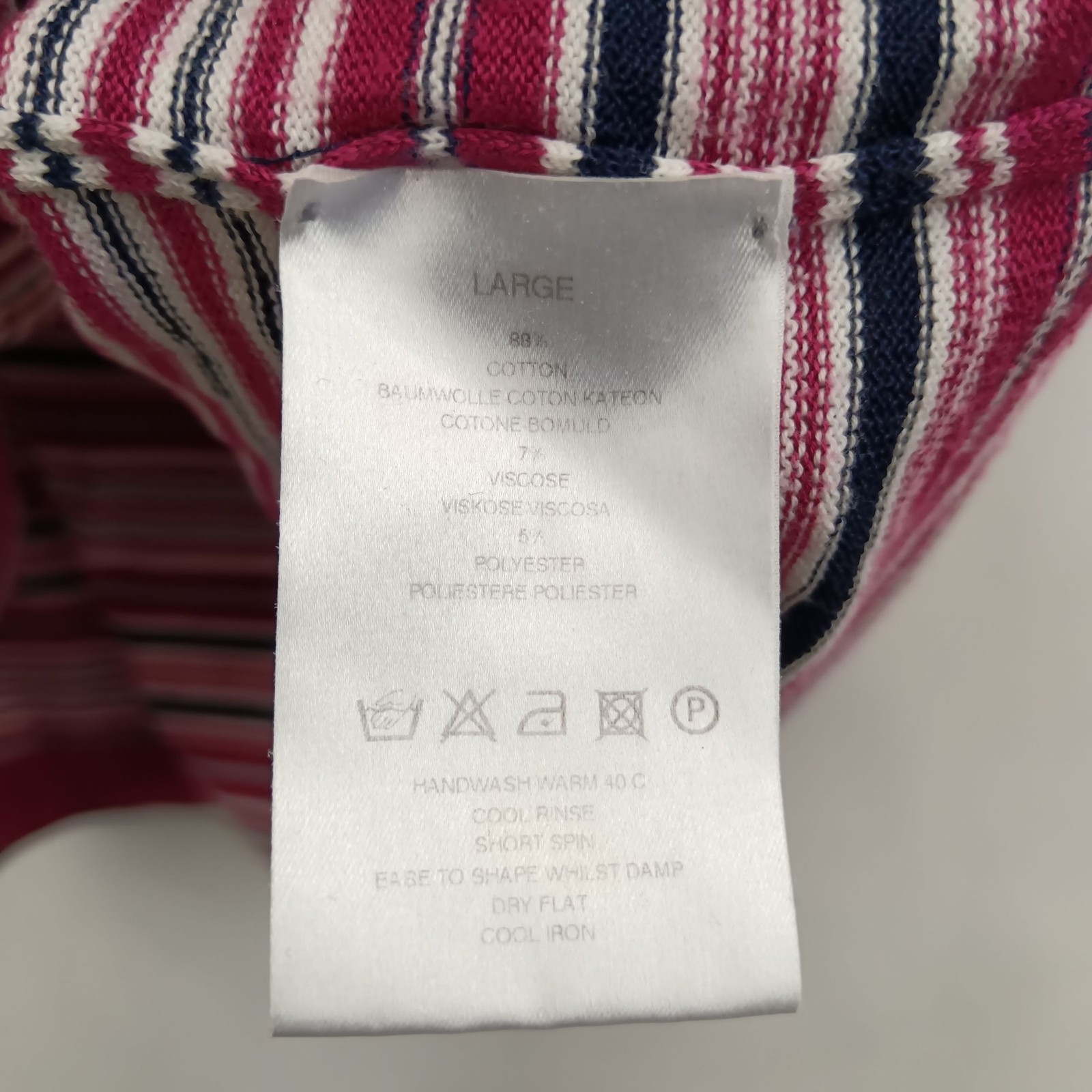 Jaeger Striped T-Shirt Men’s Large Multicoloured Cotton Blend Preloved