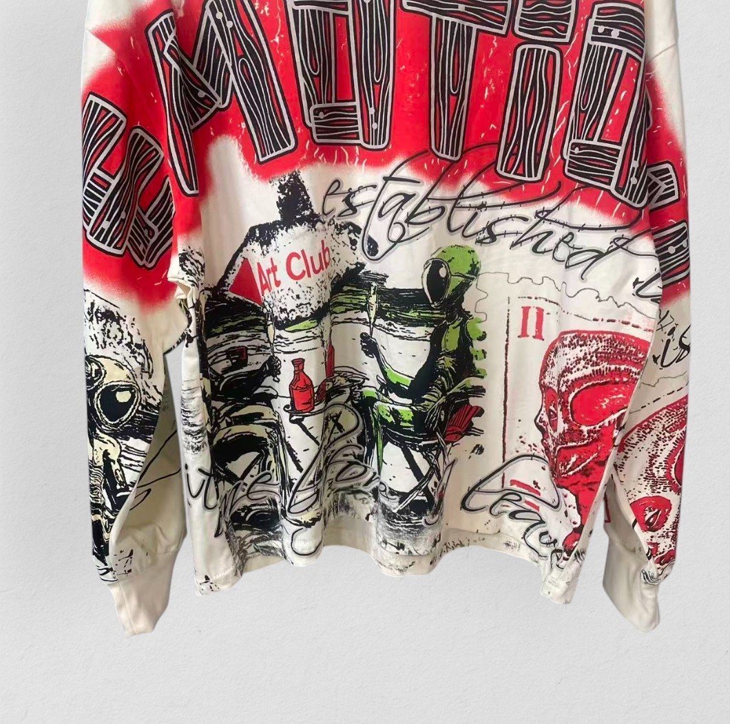 NEW 2026 Mixed Emotion “Art Club” Cream Graphic Long Sleeve Cotton S-XL