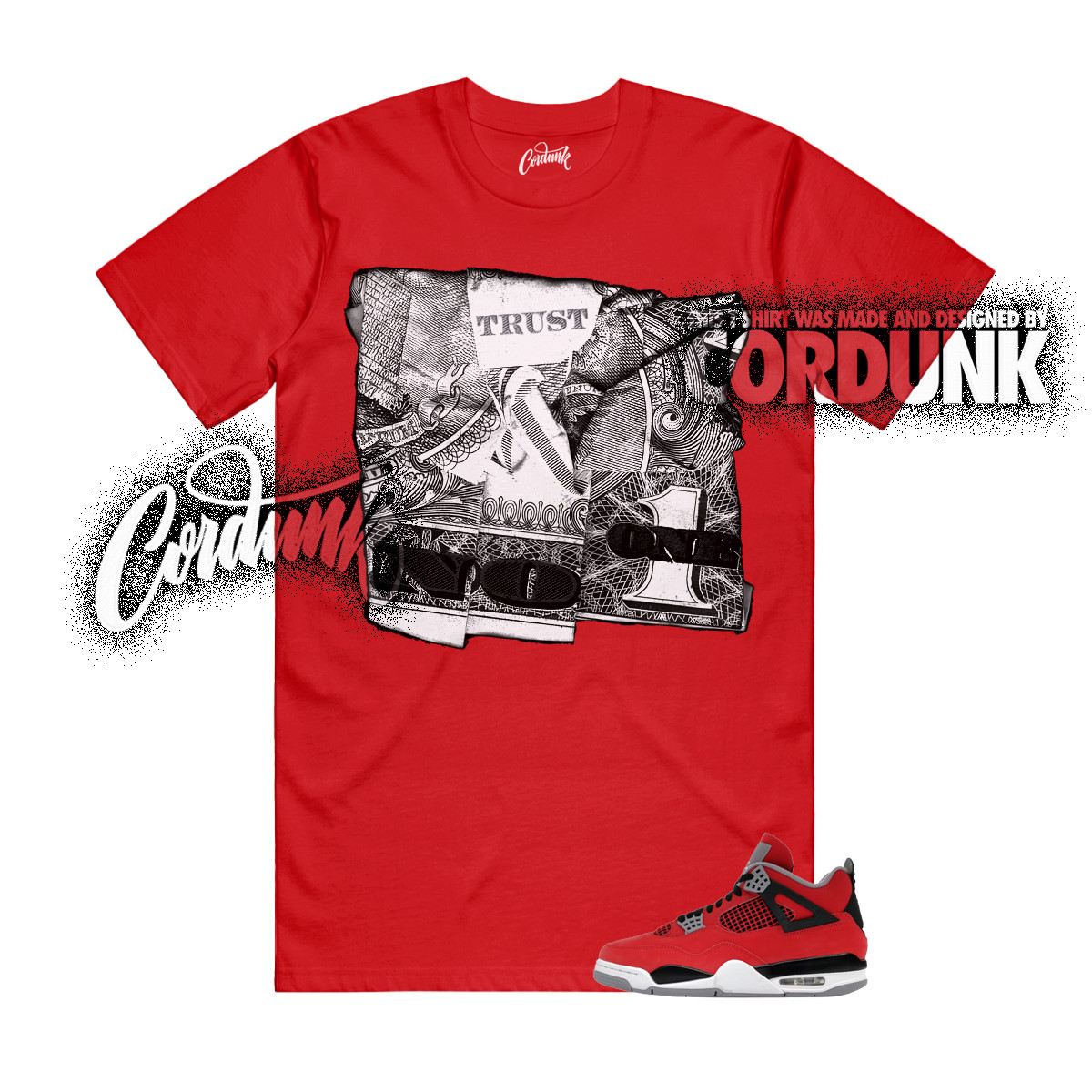 4 Toro Bravo Fire Red White Black Cement Grey 2026 T Shirt Match TRUST