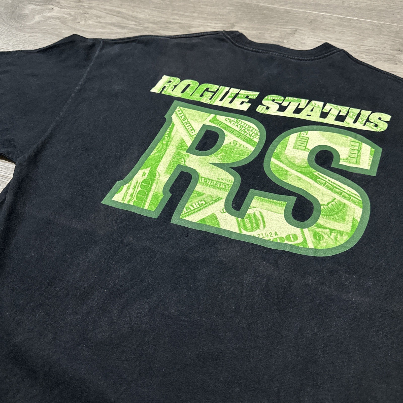 Rob Dyrdek Vintage Y2K Rogue Status The Color Of Money Black/Green Mens XL Tee