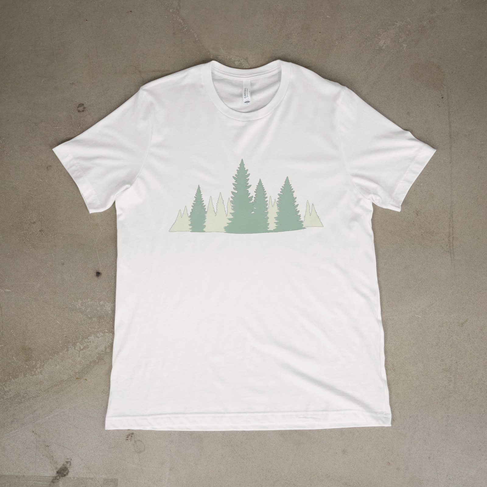 Pastel Pine Forest Minimalist Nature Trees Outdoor Unisex T-Shirt