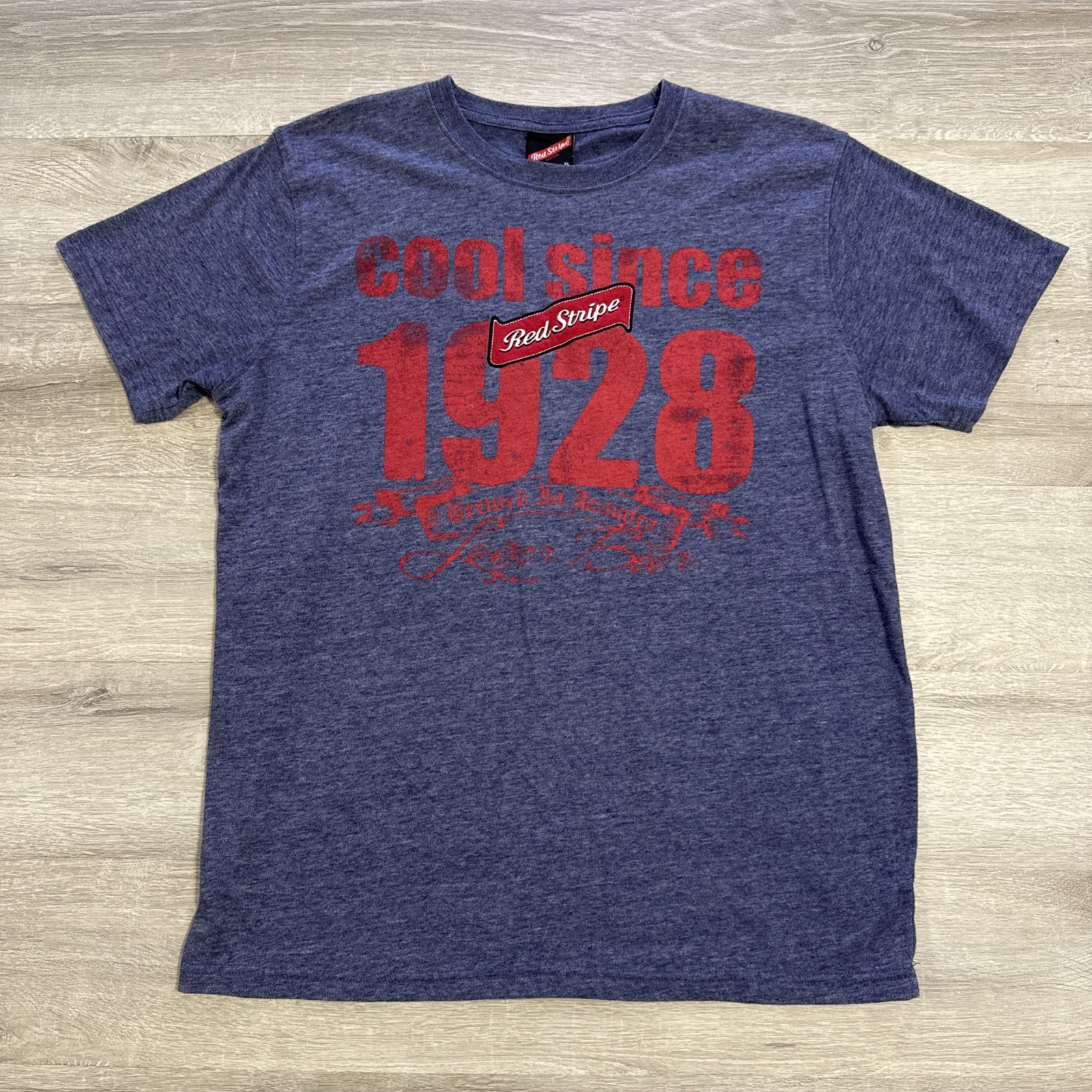 Red Stripe Shirt Cool Since 1928 Men’s Heather Blue Tee Size XL