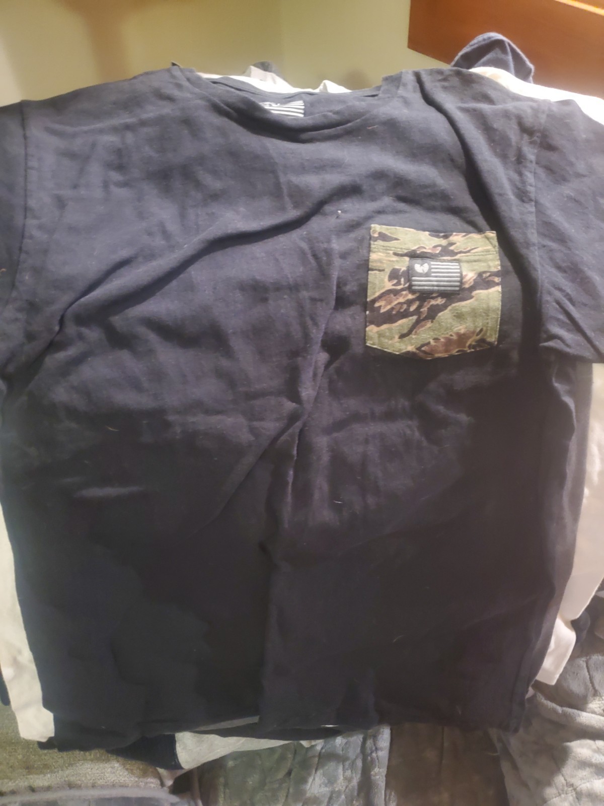 Rare Wutang Brand Limited T Shirt Tiger Camo Front Pocket Size L