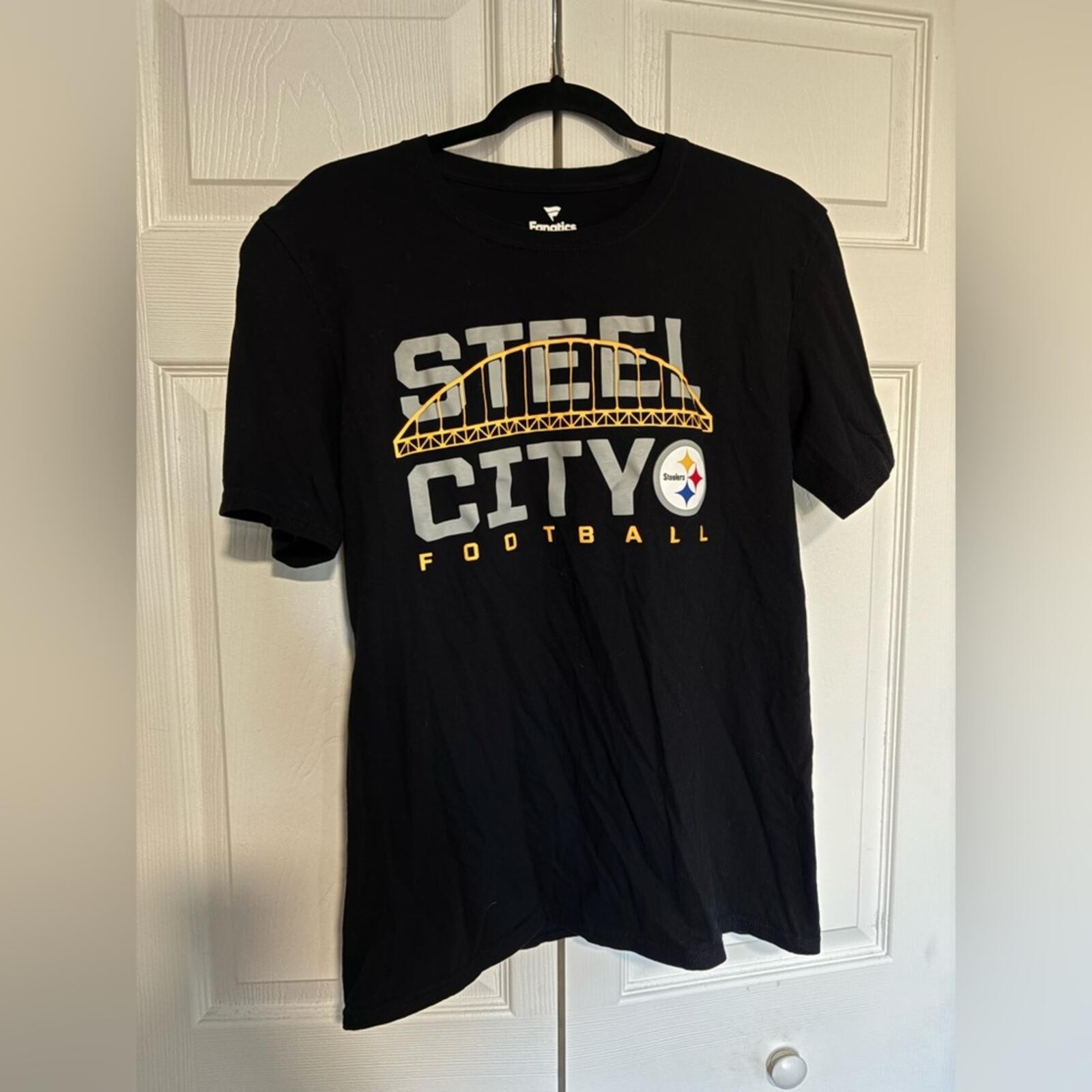 Fanatics Black Steel City Football T-Shirt – Pittsburgh Steelers
