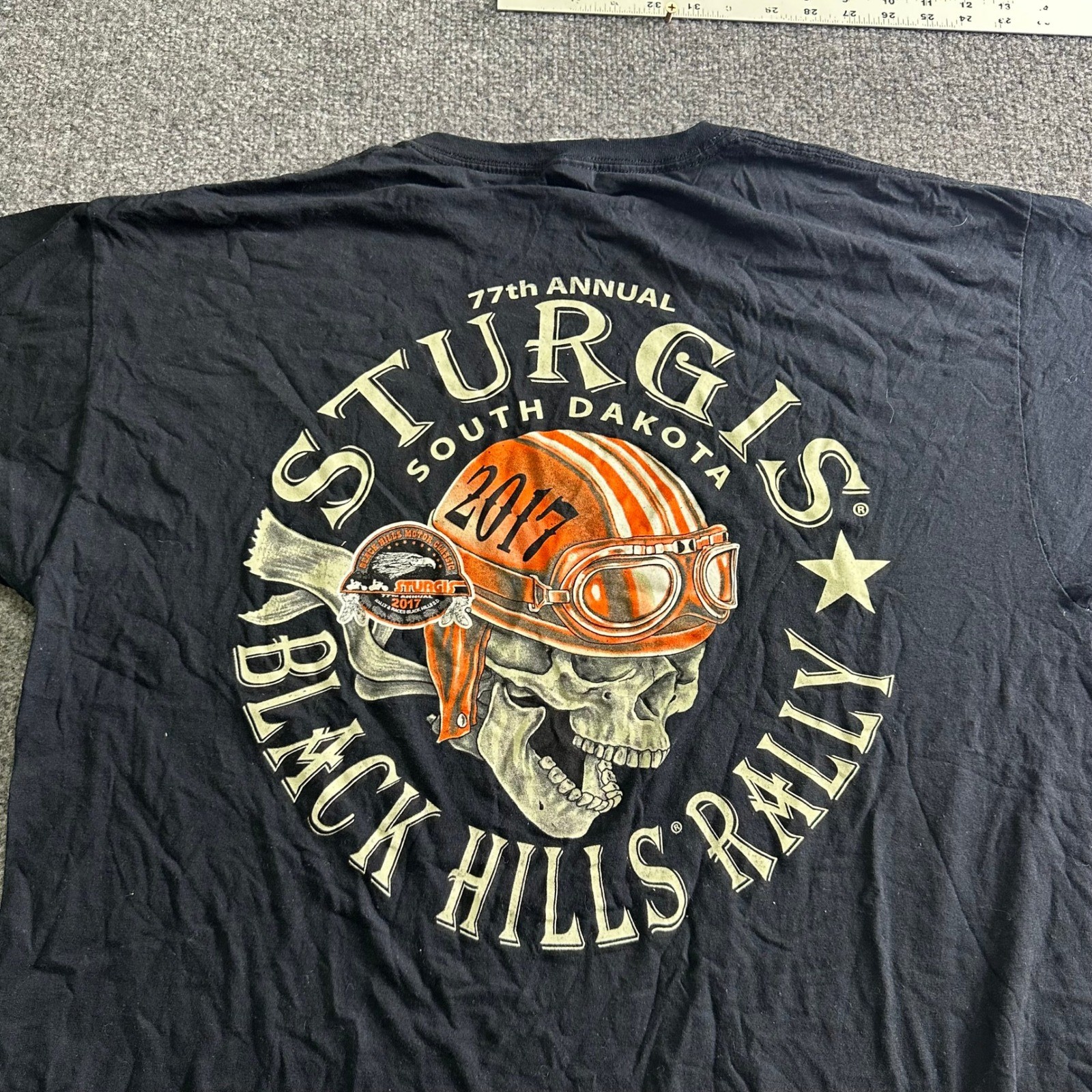 Fruit of the Loom T-Shirt Mens XL Black 2017 Sturgis Black Hills Rally Biker Tee