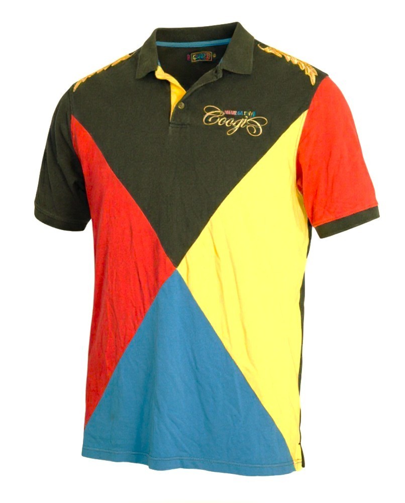 Coogi Australia Vintage Y2K Color Block Graphic Golf Polo Shirt Blue Size 3XL