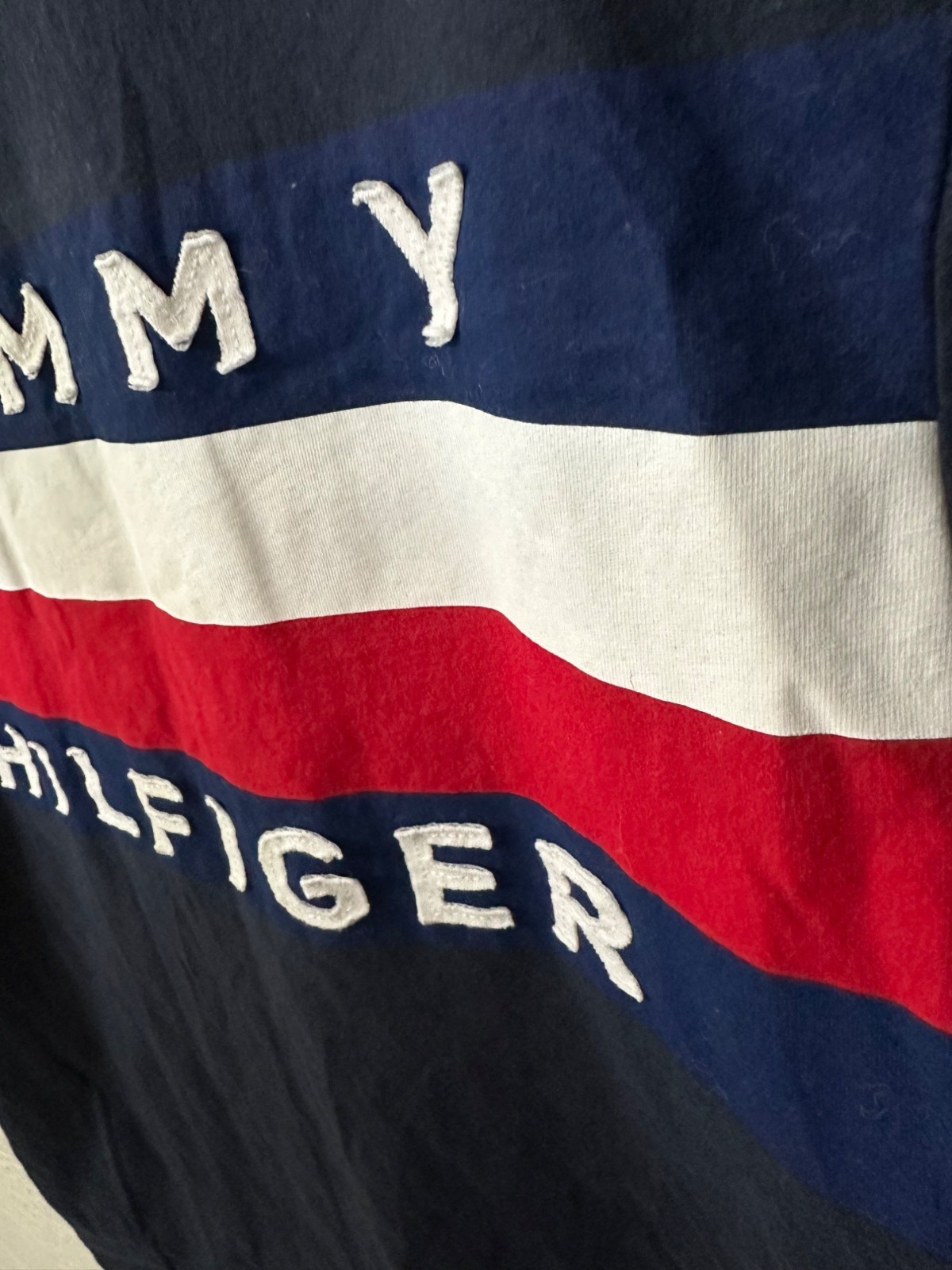 Tommy Hilfiger Blue White Red Cotton T-Shirt Size Medium