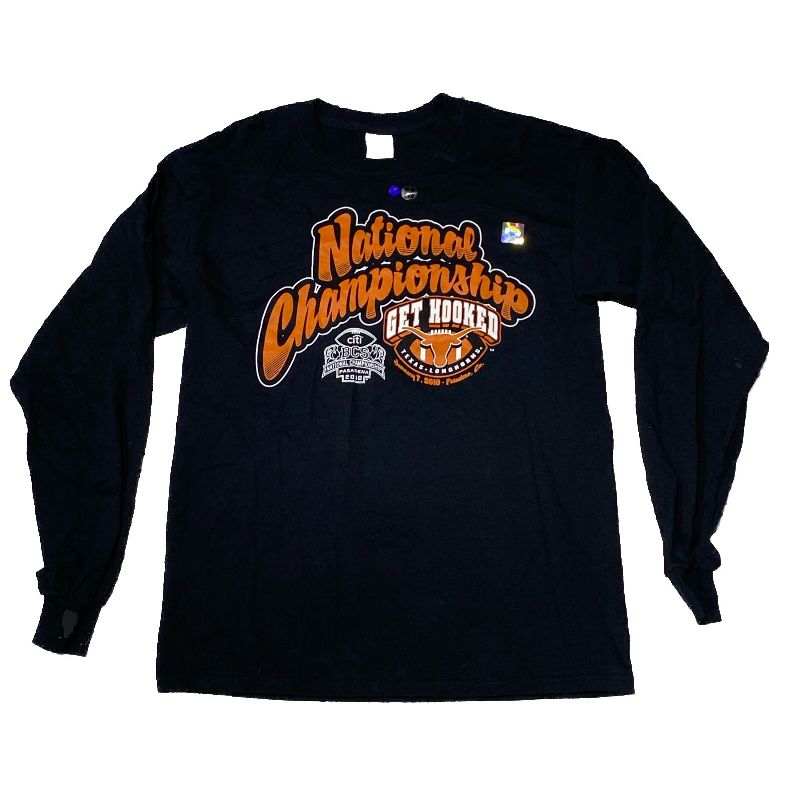 Univ. Of Texas Longhorns Shirt Sz M “Get Hooked” BCS National Champions 2010 NWT