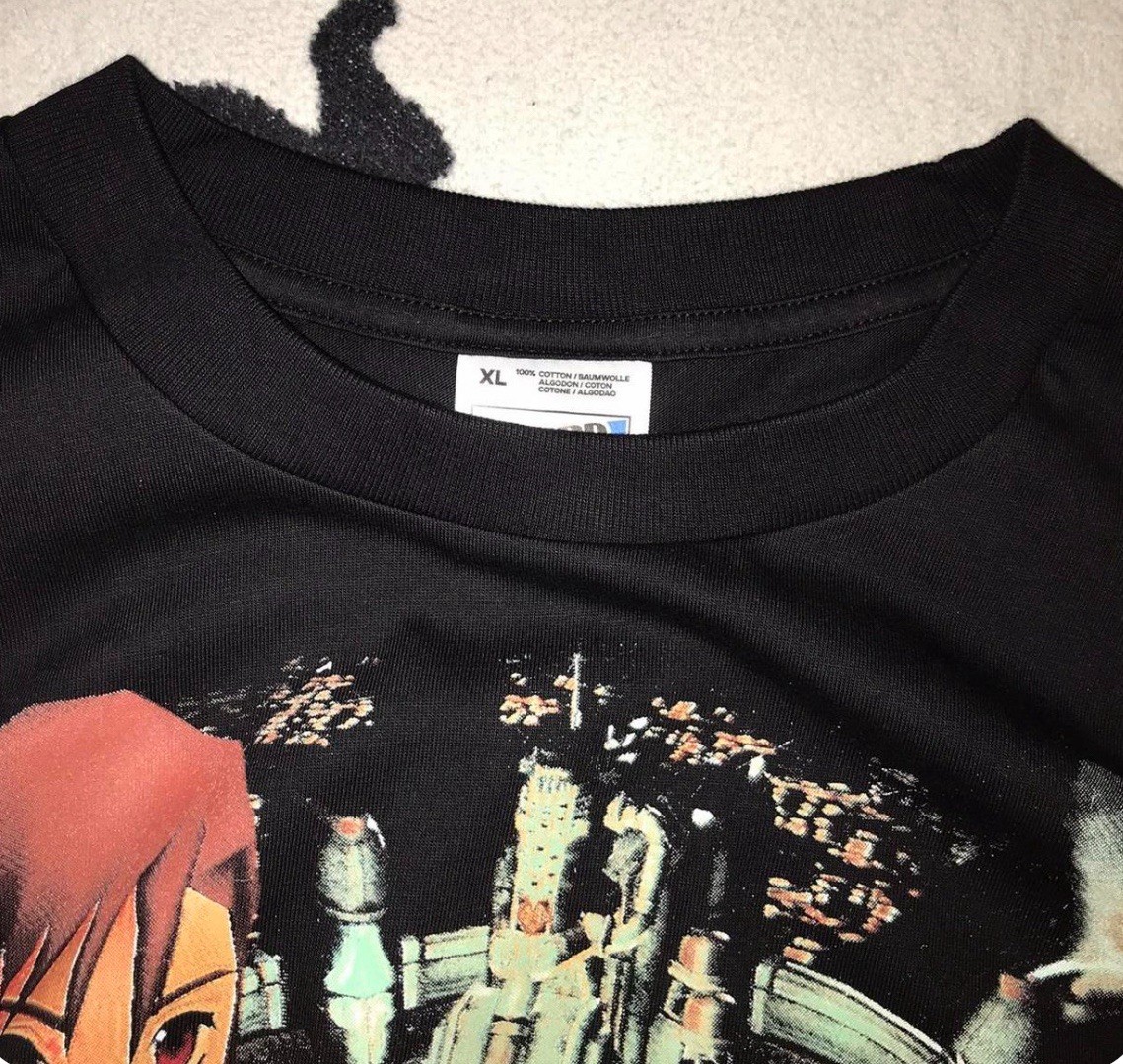 Final Fantasy VII Aerith & Cloud Black Graphic Print Cotton Crew Tee XL