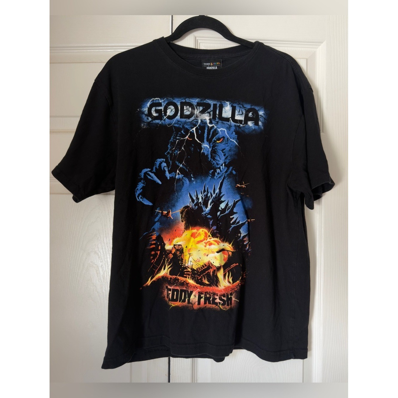 Teddy Fresh x Godzilla Black Crew T-Shirt Limited Edition Collaboration