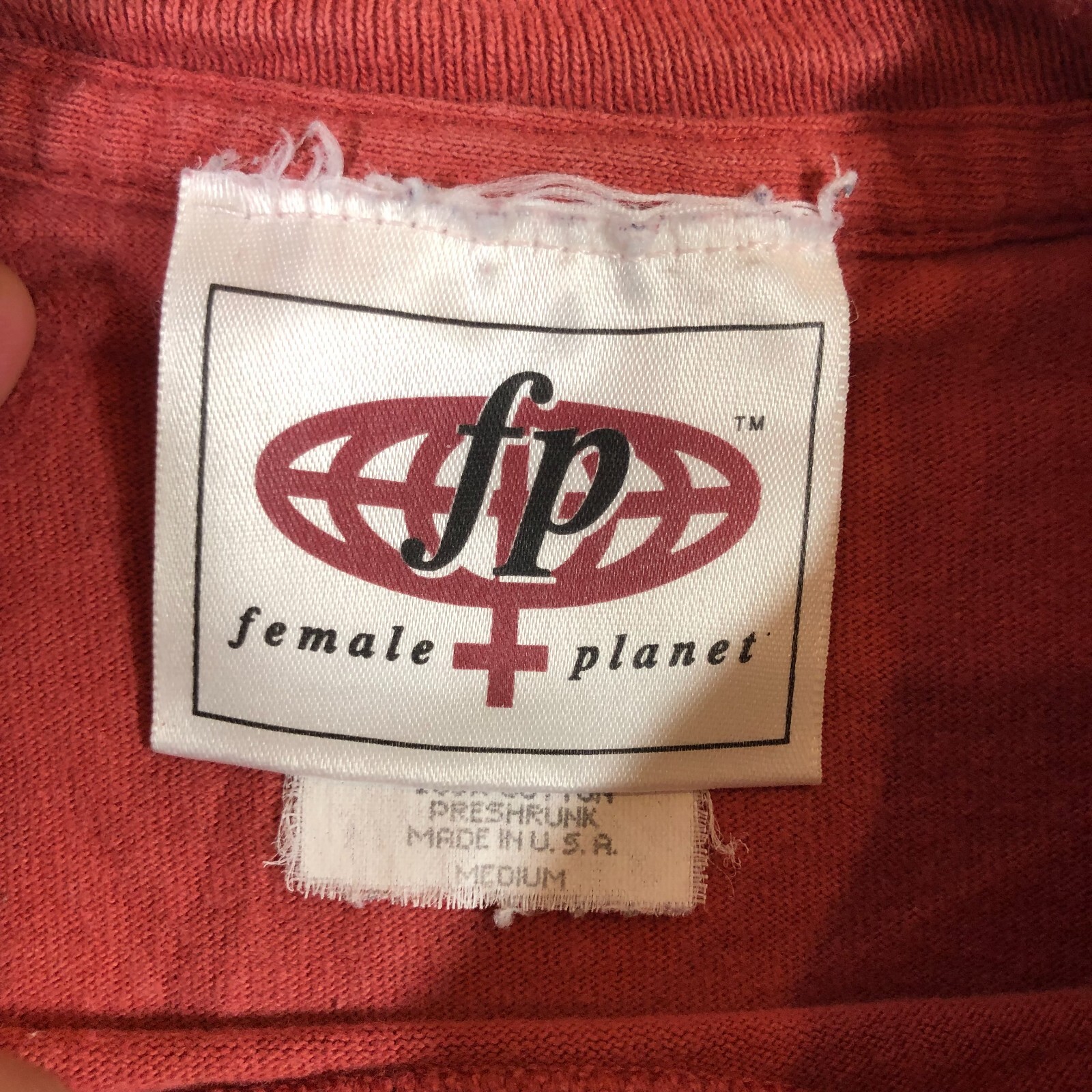 Vintage Female Planet T Shirt Mens M Red single stitch