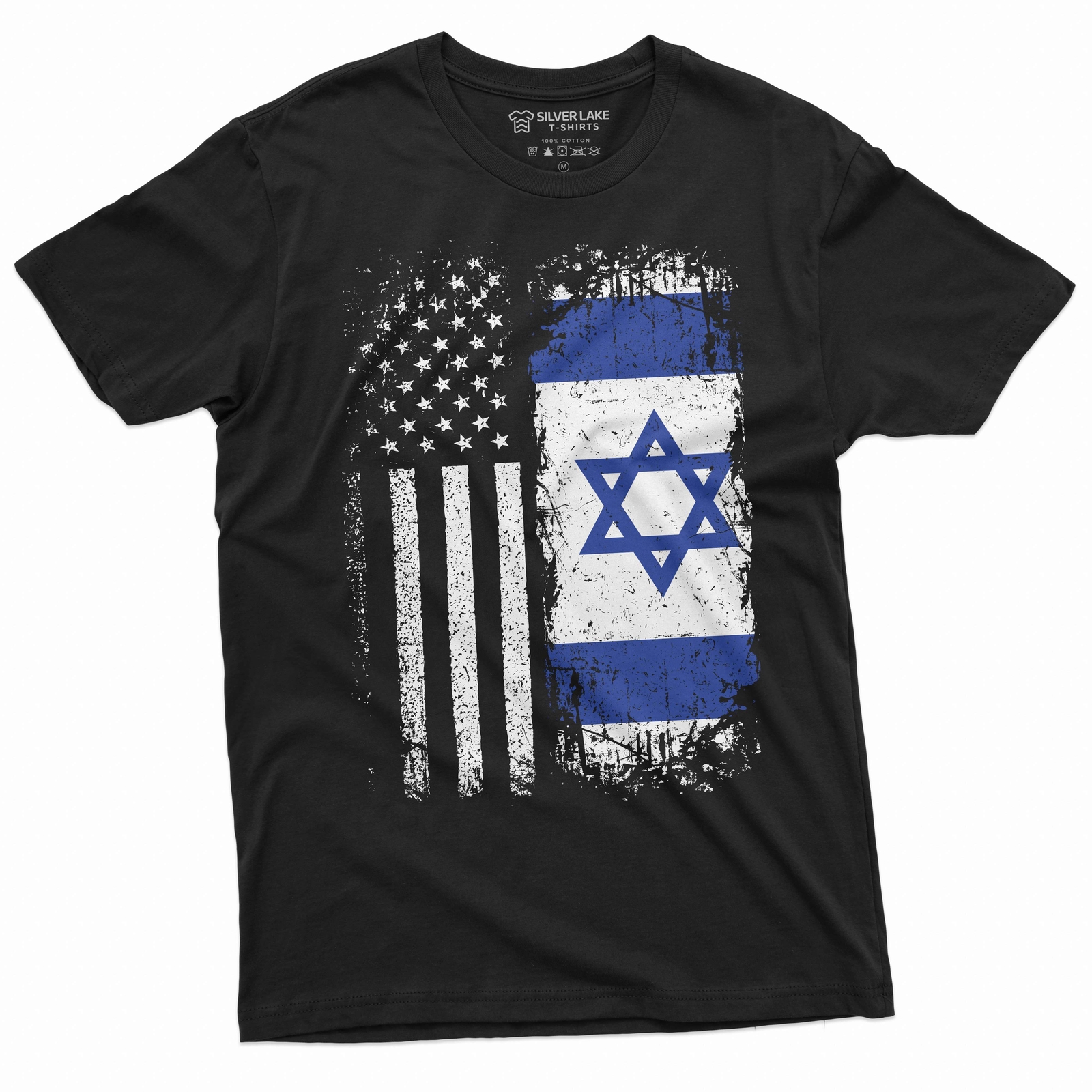 Men’s Israel USA T-shirt support Israel IDF Flag Israel United States Patriotic