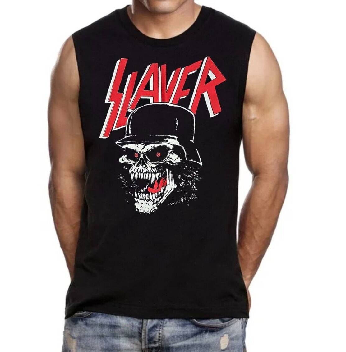 Slayer C Thrash Metal Men’s Muscle Shirt (Multiple Variations)