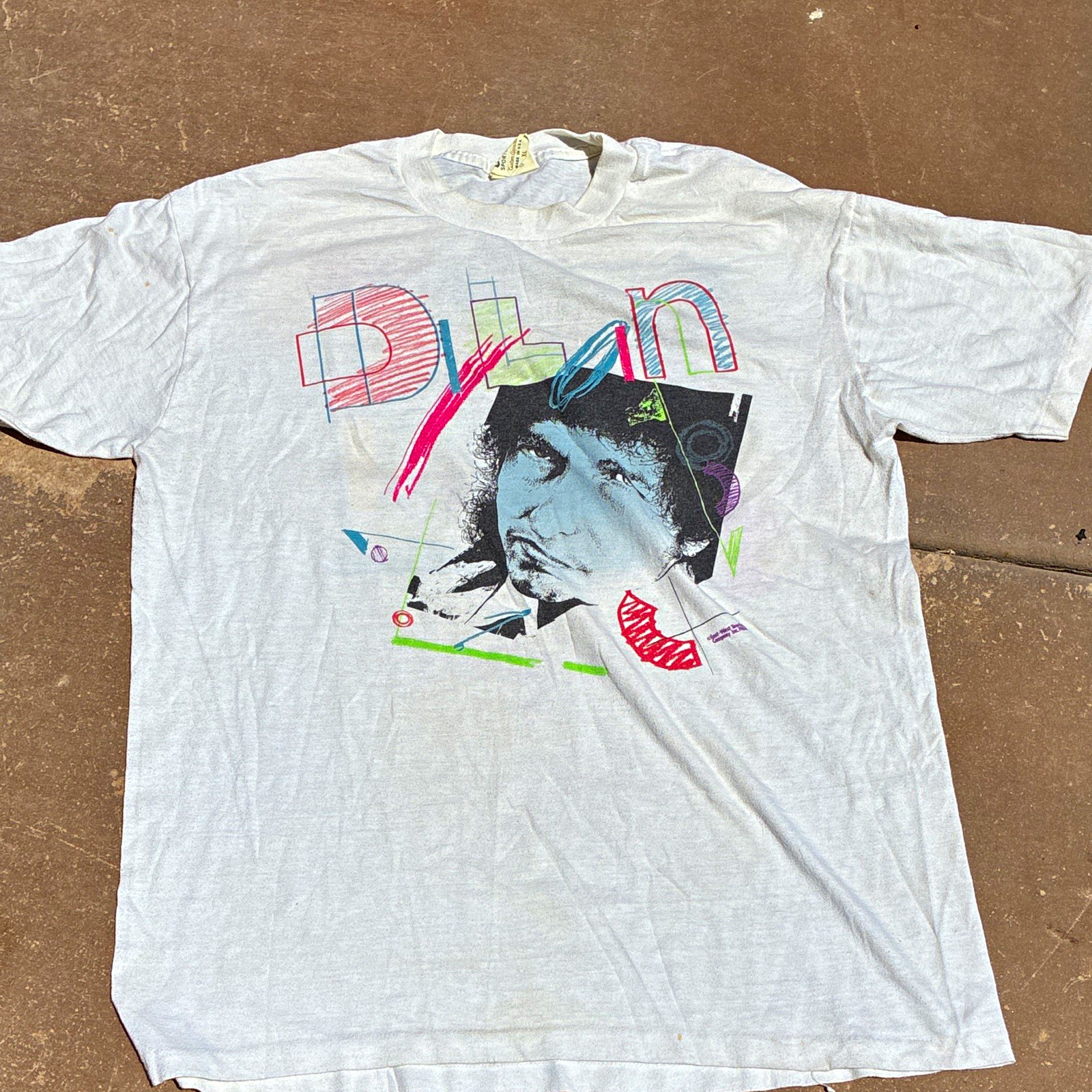 Ebert Vintage Bob Dylan Tom Petty Heartbreakers Tour Graphic T-Shirt XL White