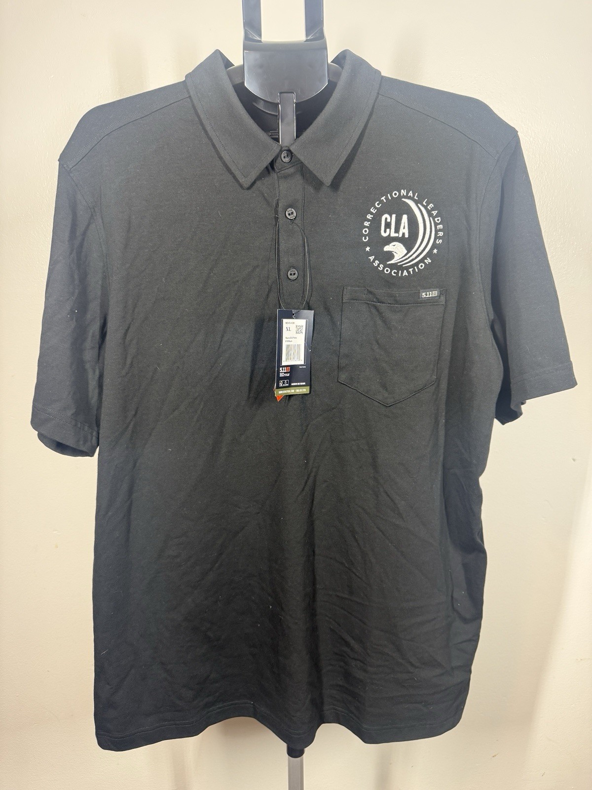 5.11 Tactical Mens Correctional Leaders Association Polo Black XL Short Sleeve