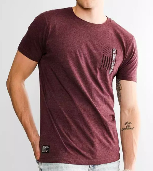 HOWITZER Men’s ONE NATION 25% Off Retail Wine Short Sleeve Crew Tee X-Large NWT
