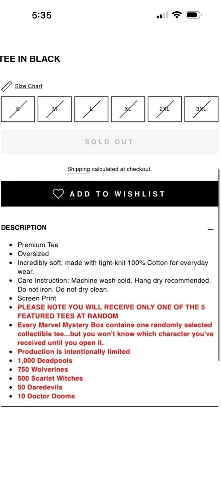 Darc Sport MARVEL “MYSTERY” PREMIUM OVERSIZED TEE XL x2 shirt lot!