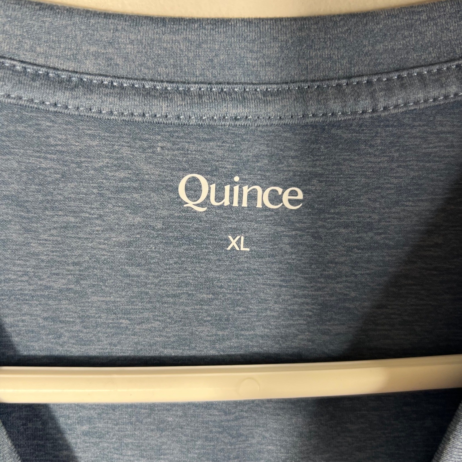 Mens Quince Flowknit Breeze Performance Tee Shirt Heather Dewstone Blue XL NWOT