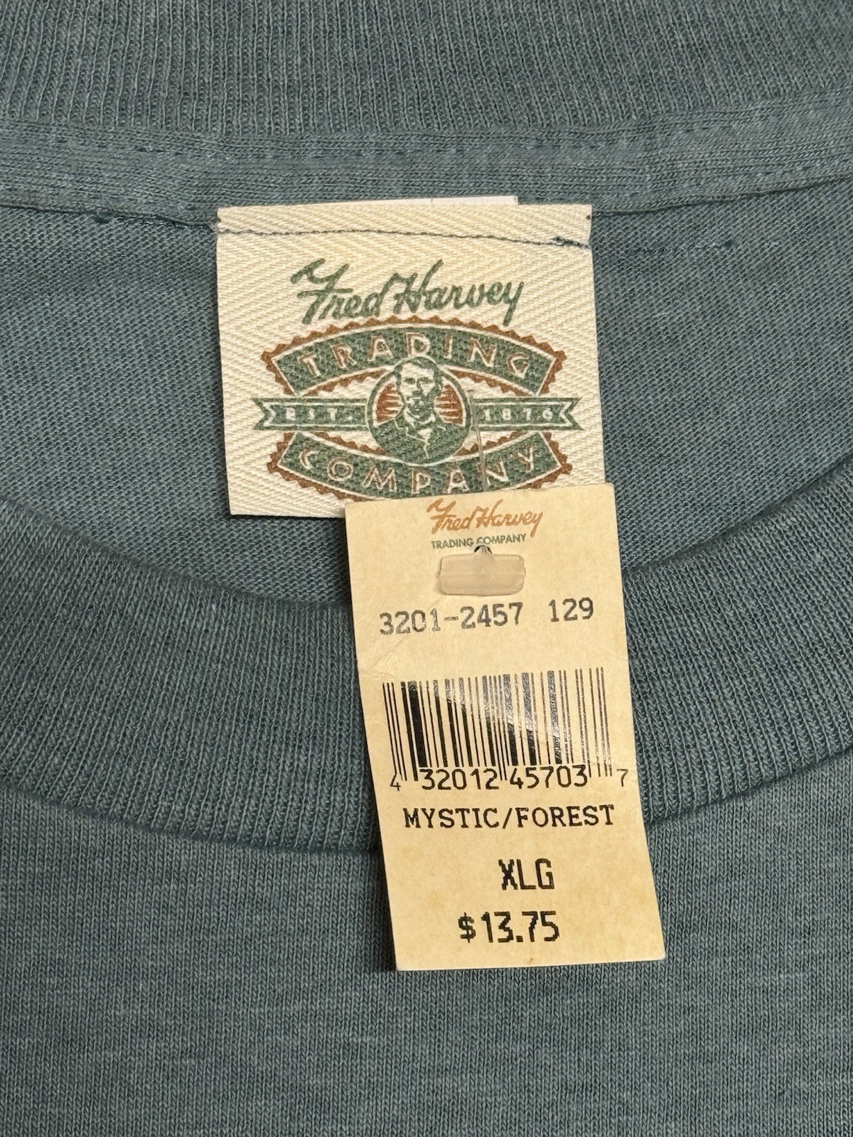 NWT-Fred Harvey Mount Rushmore Green T Shirt Vintage Single Stitch Dead Stock