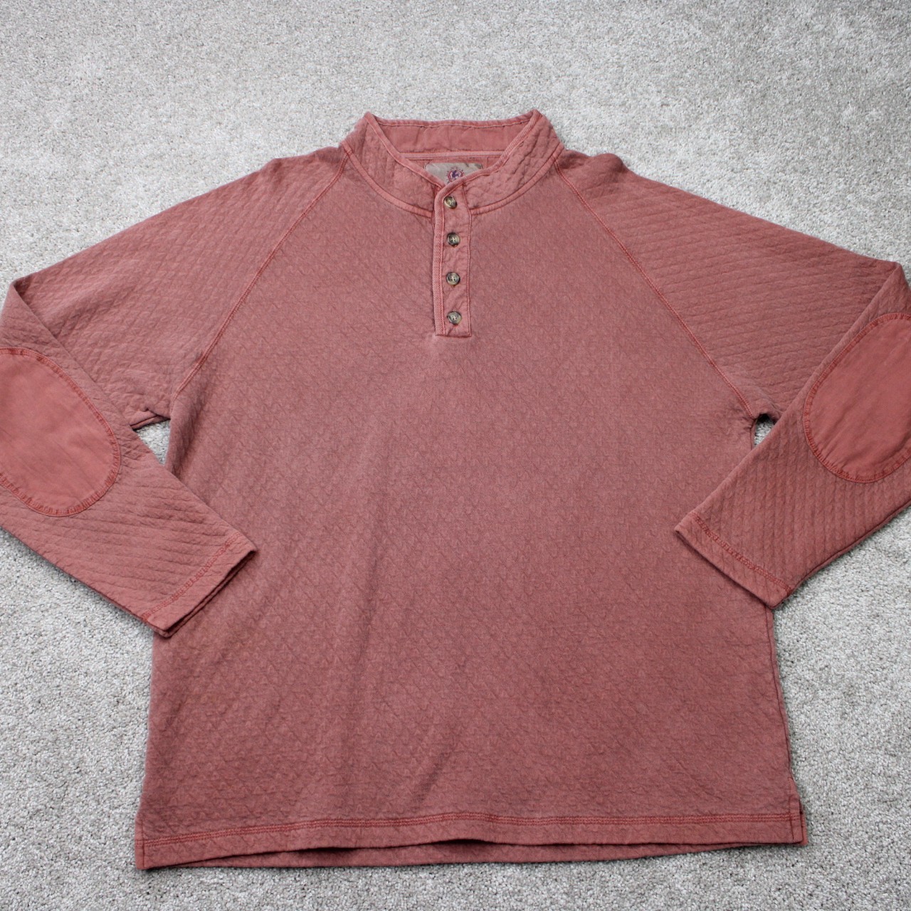 The Territory Ahead Shirt Mens XL Red Quilted Cotton/Poly Elbow Pads Long Sleeve