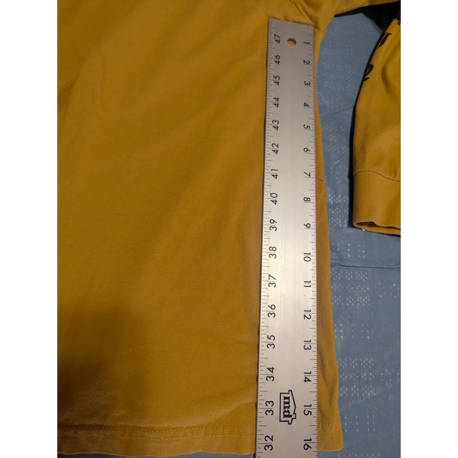 WELCOME Large Mustard Long Sleeve Graphic T Shirt Occult Eye Symbols Cotton
