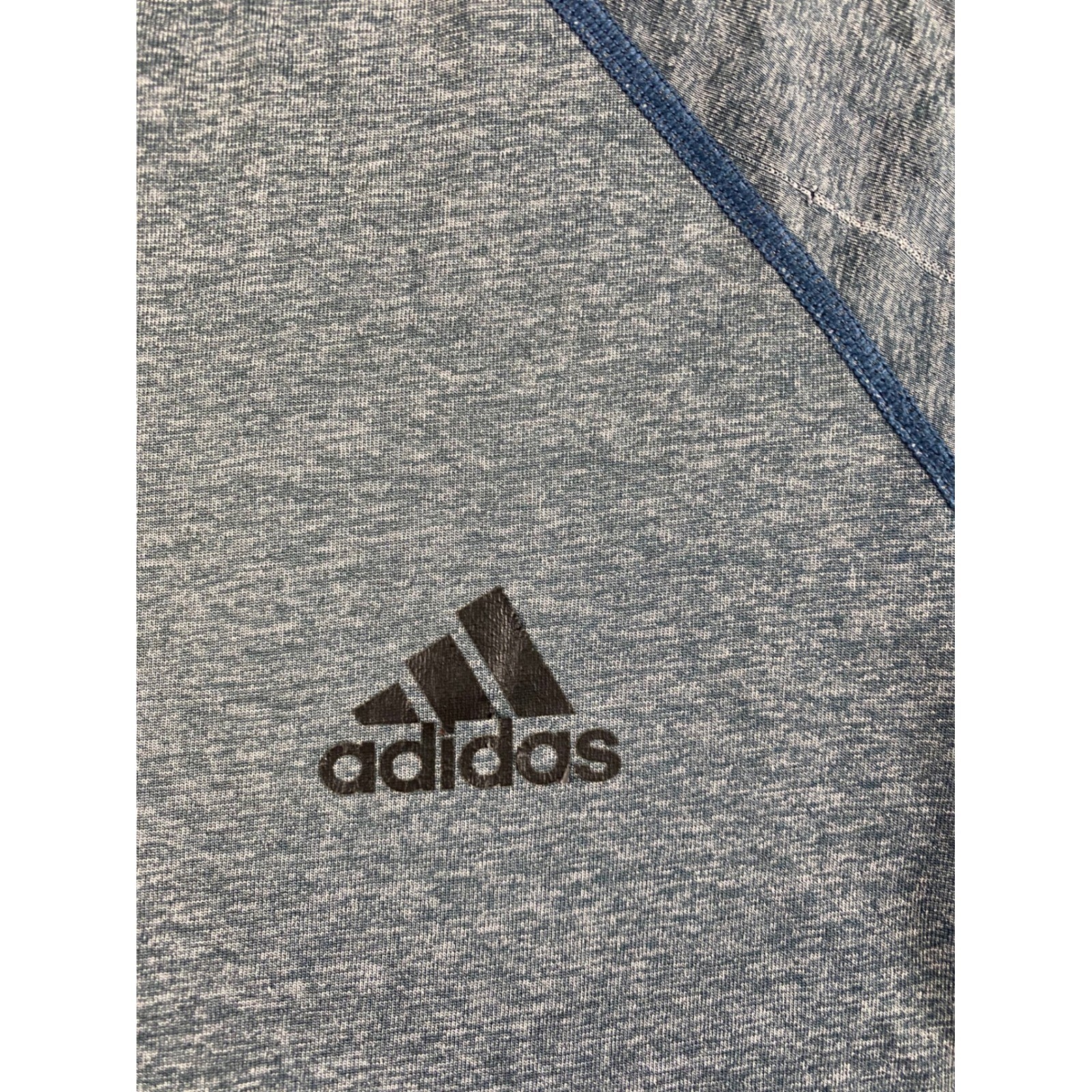 Adidas Ultimate Tee Mens Large Blue Heathered Performance Athletic T-Shirt Logo