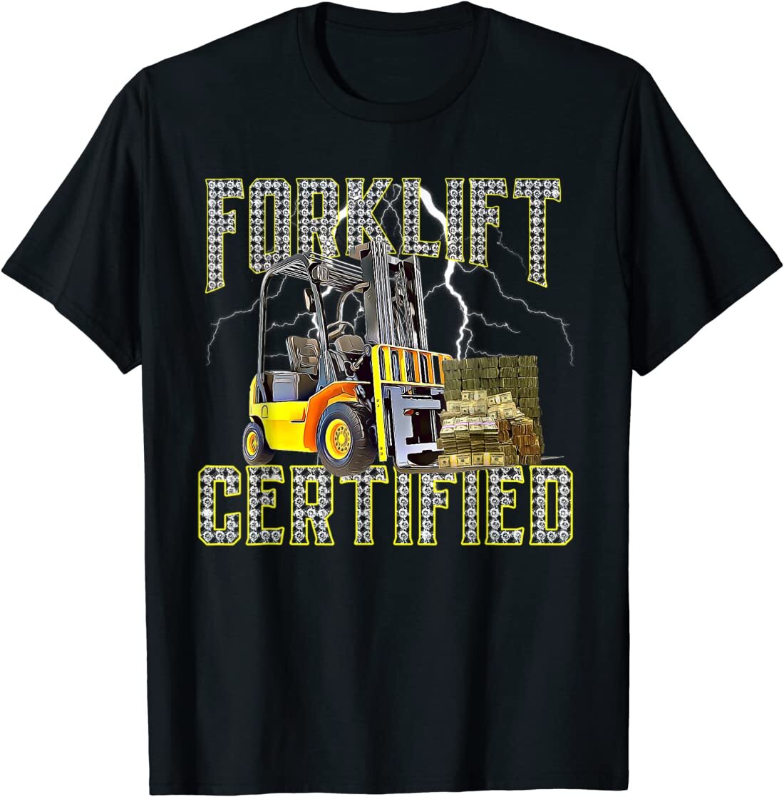 Retro Style Funny Forklift Operator Forklift Certified T-Shirt