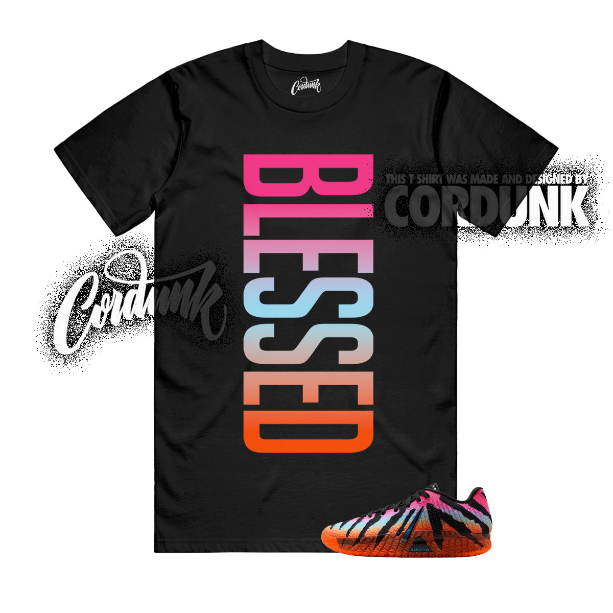 Ja 3 At Dawn Black Total Orange Hyper Pink Baltic Blue T Shirt Match VERTBLS