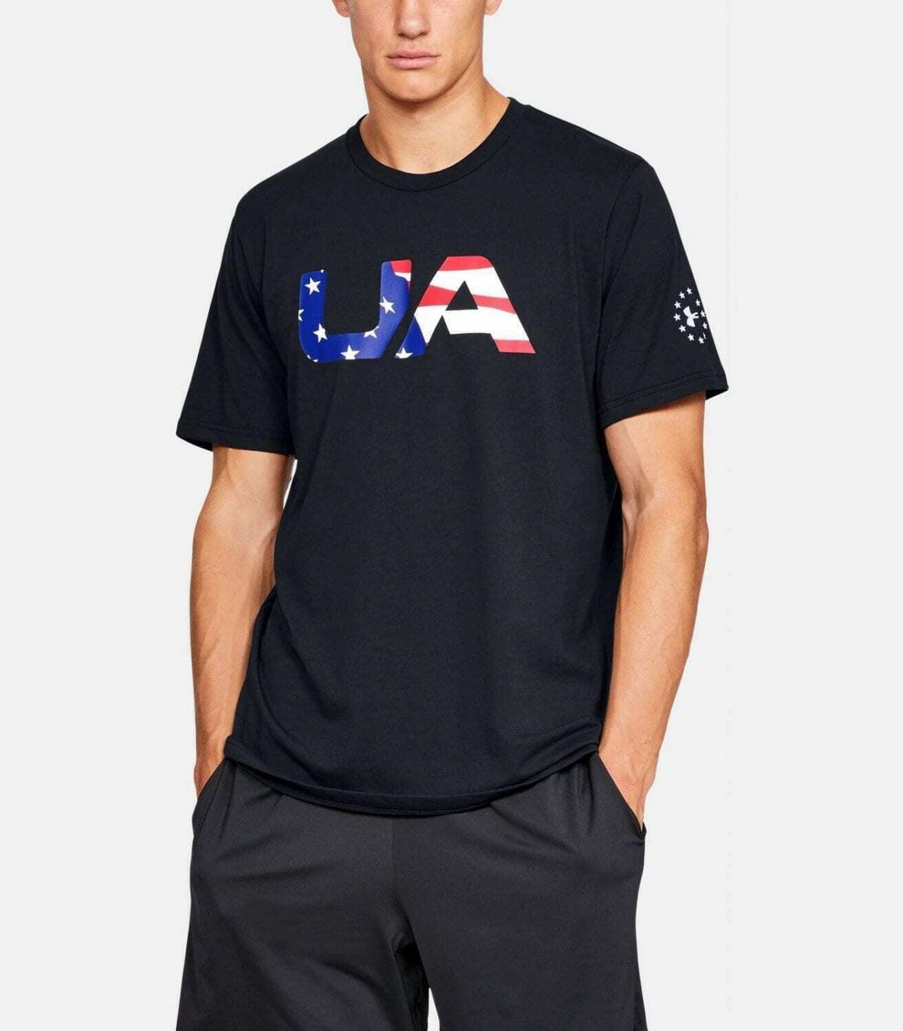 Under Armour Men’s Freedom Big Flag Logo Black T-shirt Short Sleeve 1333352 001