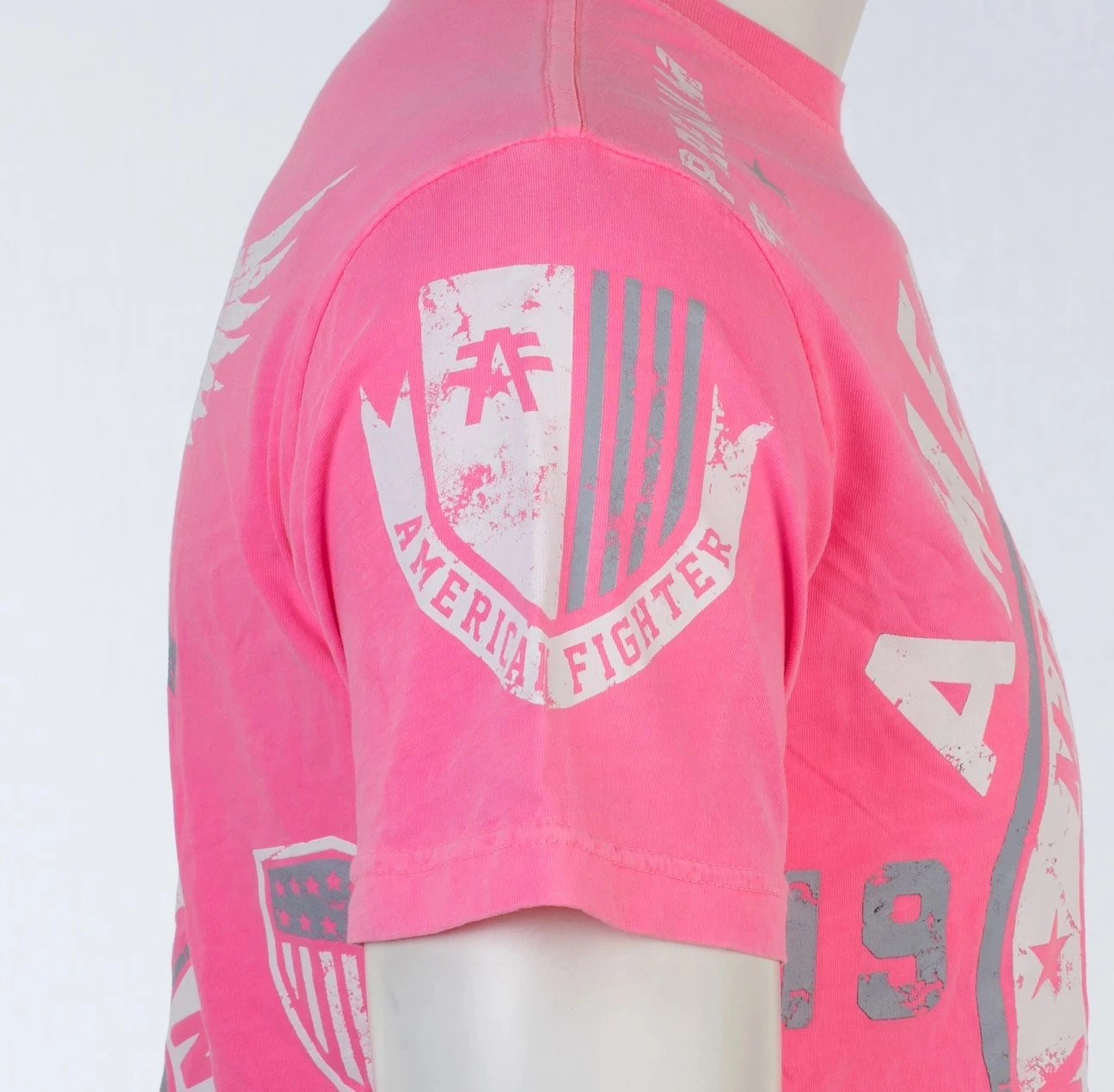 AMERICAN FIGHTER Men’s T-Shirt MADISON Athletic Biker GYM Pink MMA
