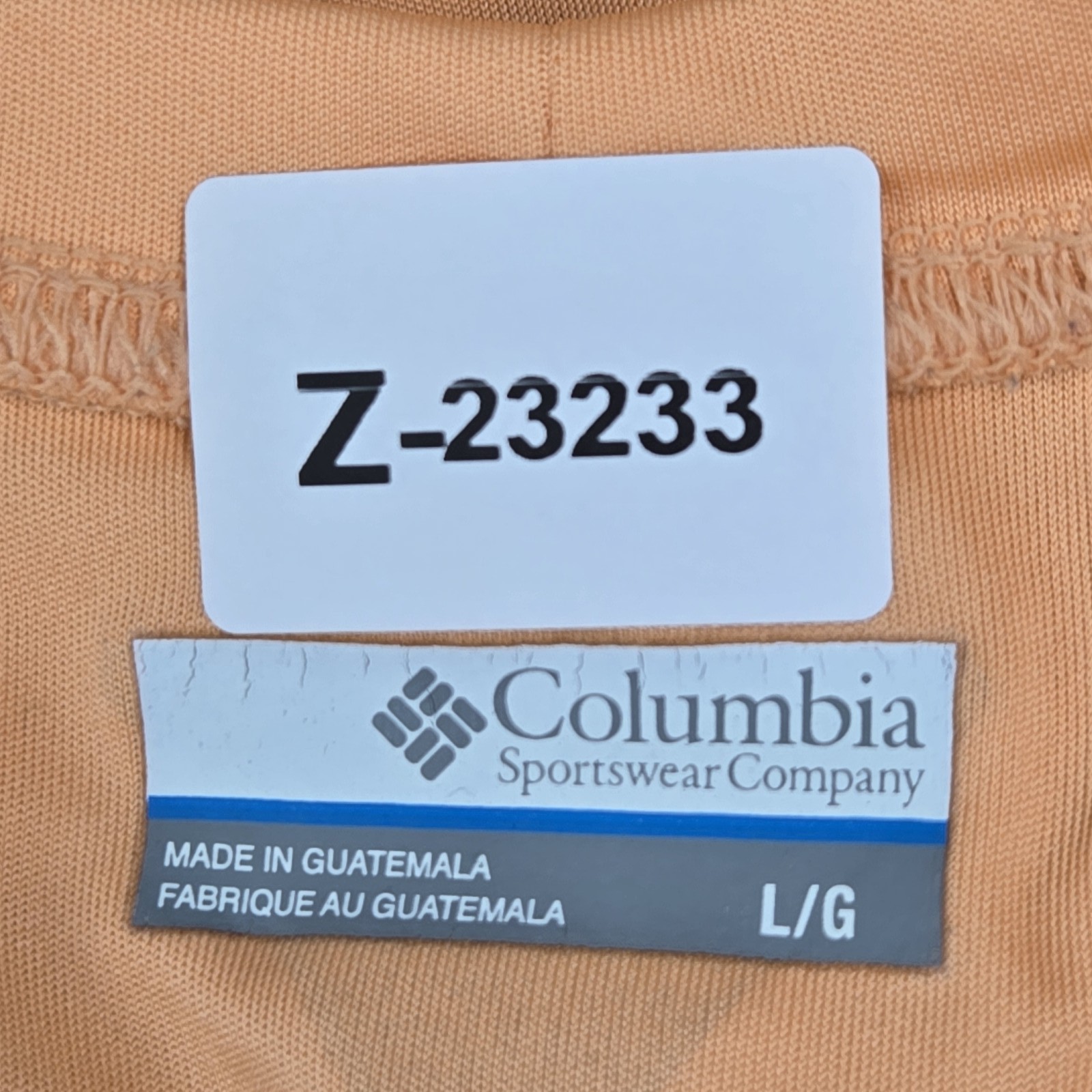 Columbia Men Shirt L/G Orange Logo Text PFG Activewear Long Sleeve Fishing
