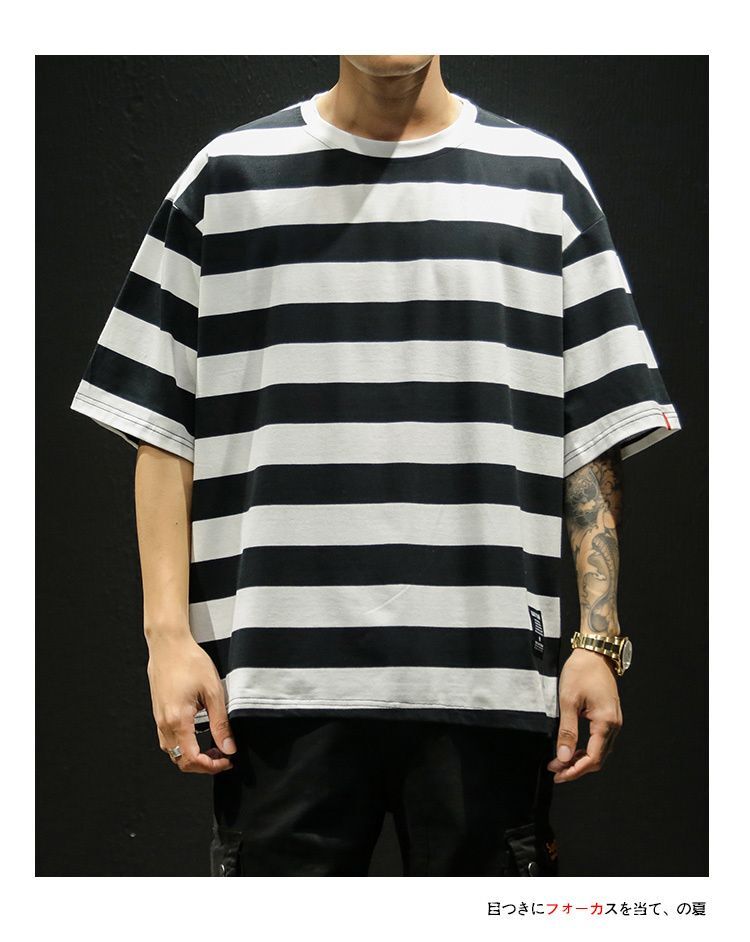 Oversized Striped Tee – Summer Cotton Fashion Hip Hop Streetwear Men T Shirt 5XL