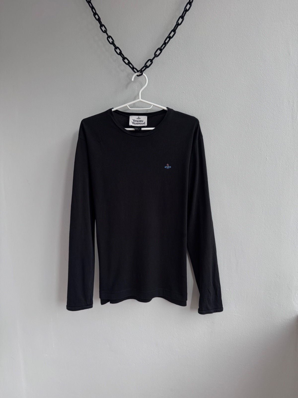 Vivienne Westwood Men’s Cotton Long Sleeve Orbital Logo Black size XL