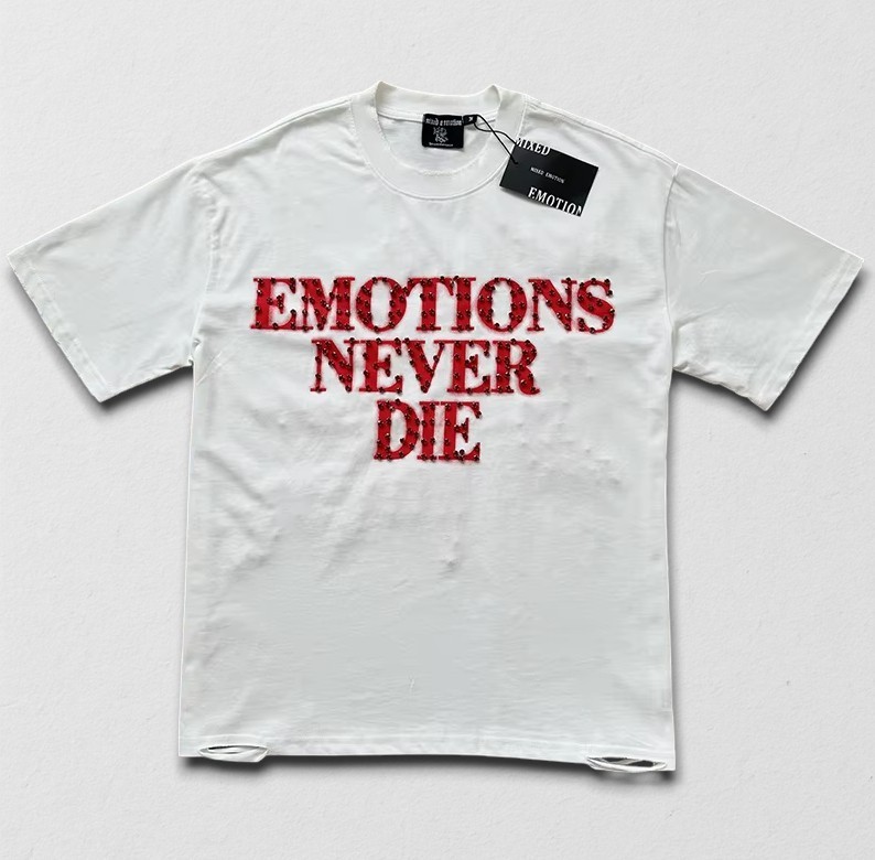 Mixed Emotion “Emotions Never Die” Rhinestone Tee Multiple Colors Small-Large