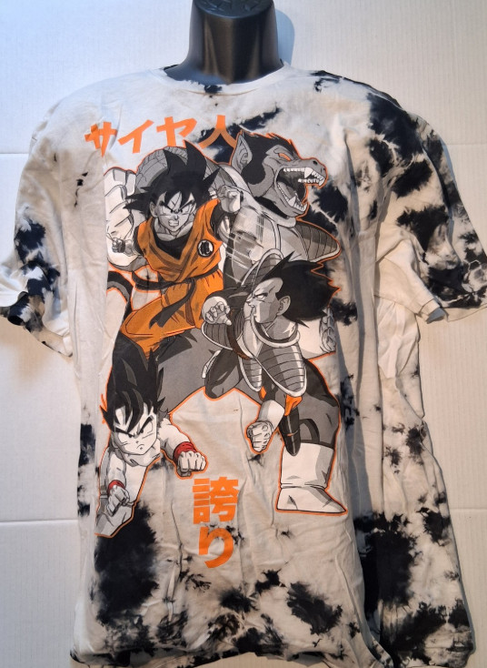 Dragon Ball Z Saiyan Pride Bleach Wash T-Shirt Anime Goku Vegeta Oozaru New