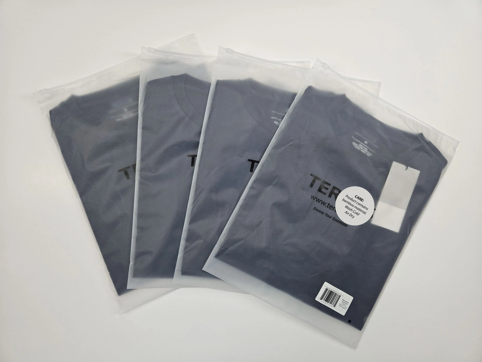Men’s Bamboo Cotton T-Shirt 4 Pack Navy Crew Neck Soft Moisture Wicking NWT