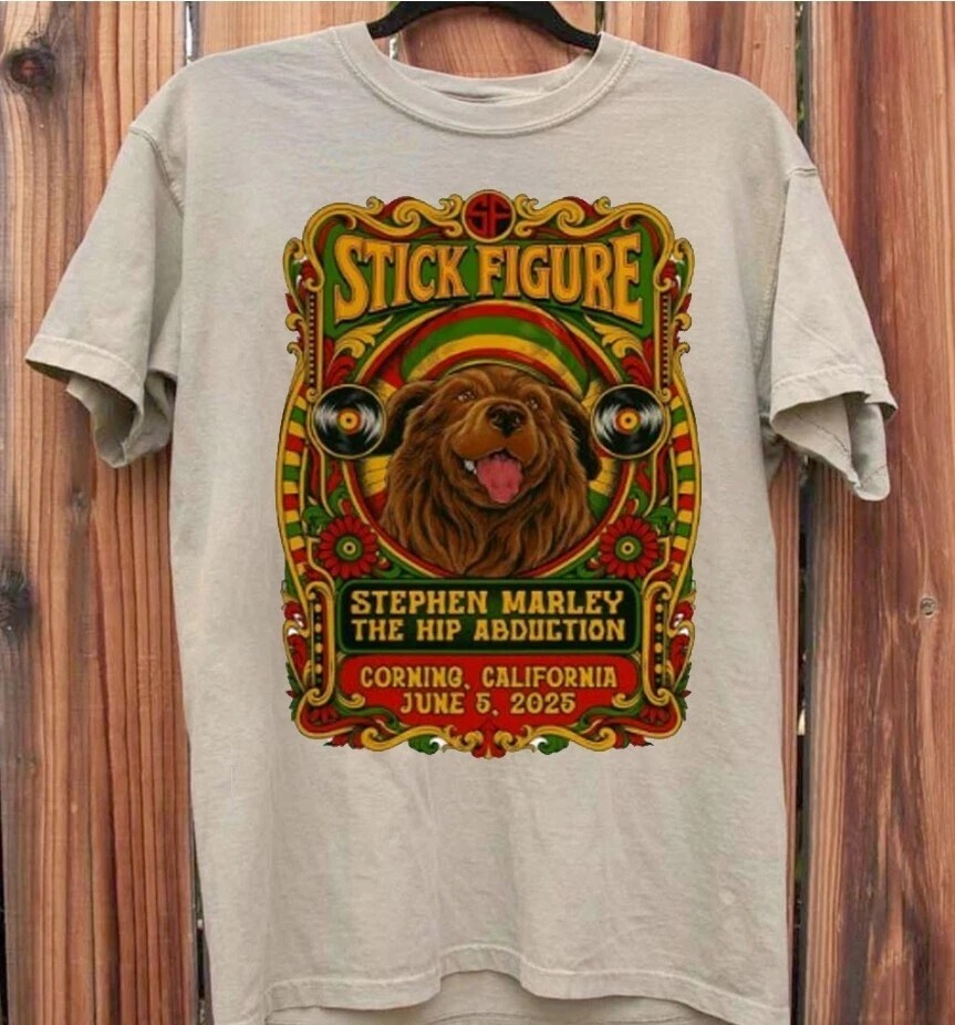 Stick Figure Island Holiday Summer Tour 2025 short sleeve sand shirt S-5XL